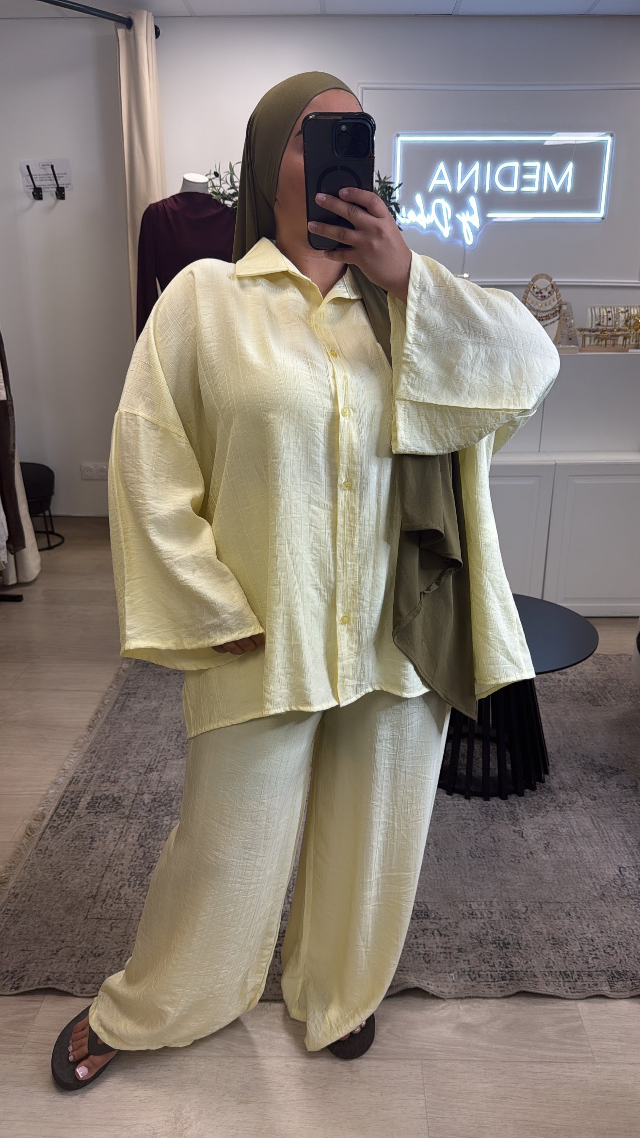 Ensemble chemise jaune
