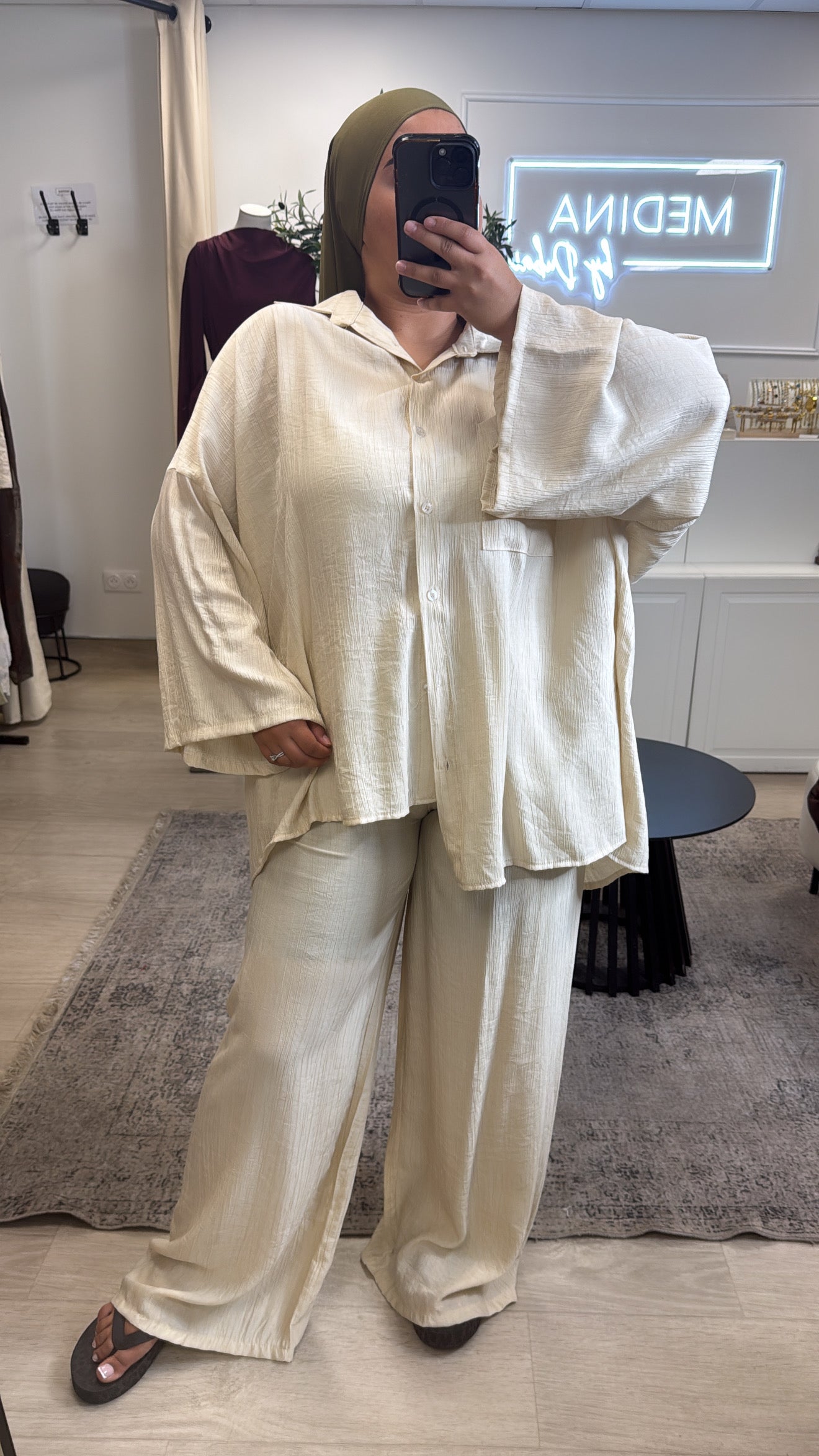 Ensemble chemise crème