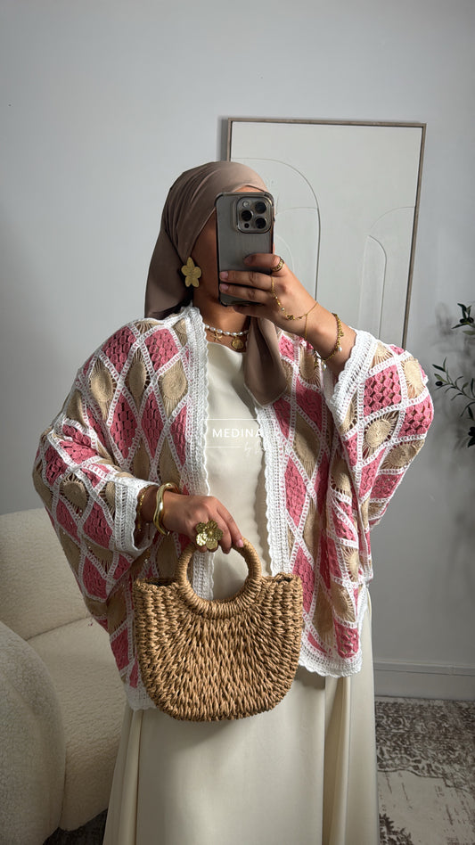Gilet crochet Lyla [ rose ]