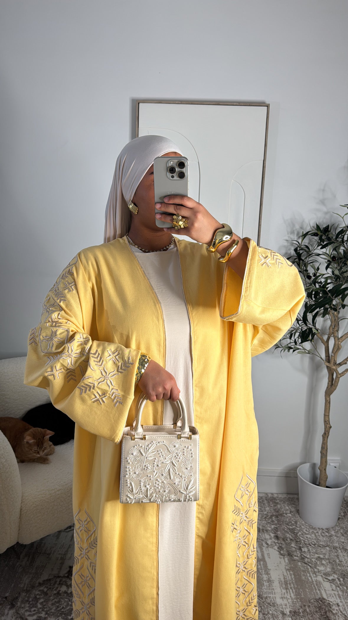 Kimono Sura Brodé jaune