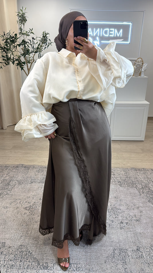 CHEMISE LONGUE BOUFFANTE [ crème ]