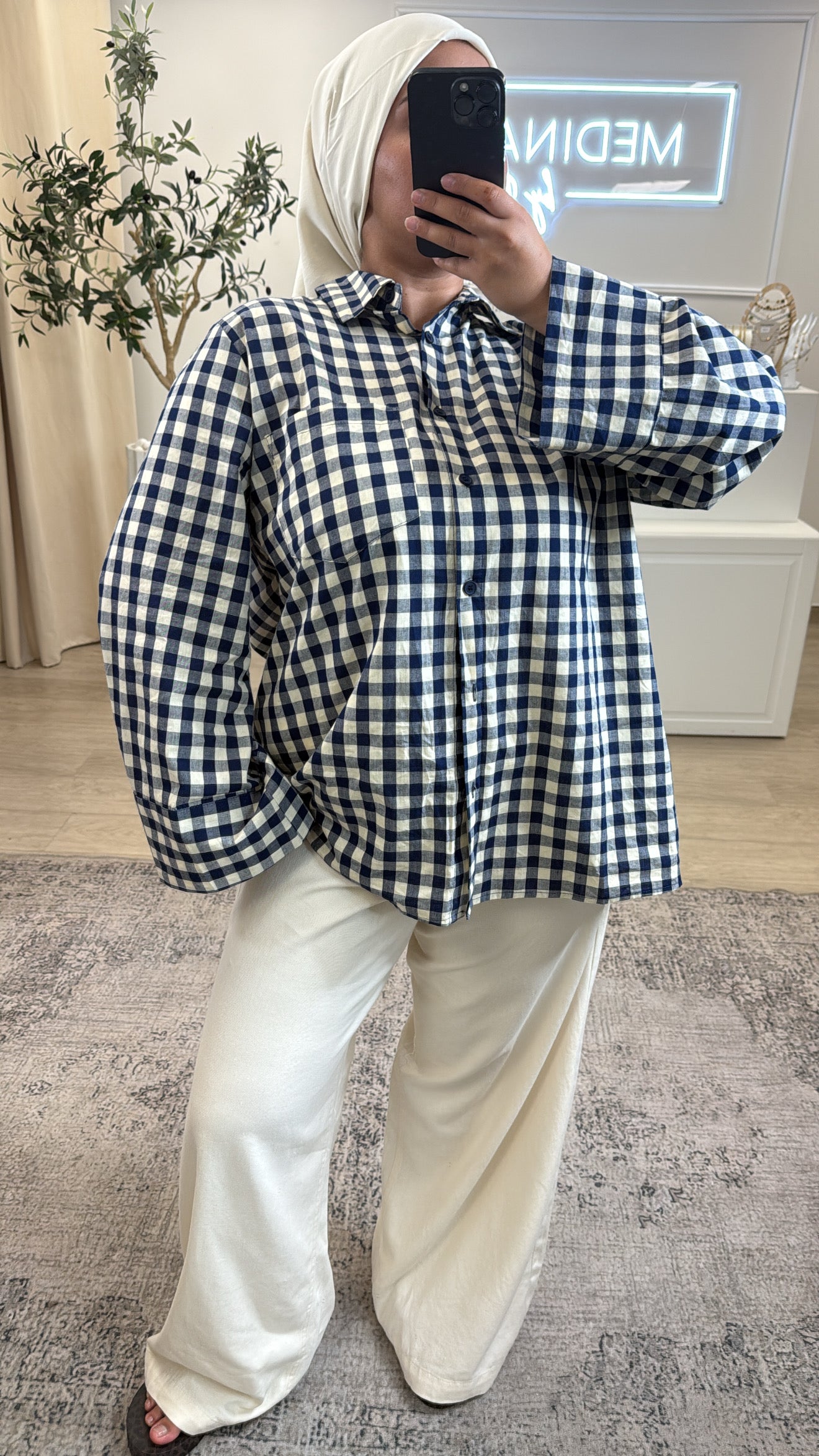 CHEMISE PREMIUM À CARREAUX [ bleu ]