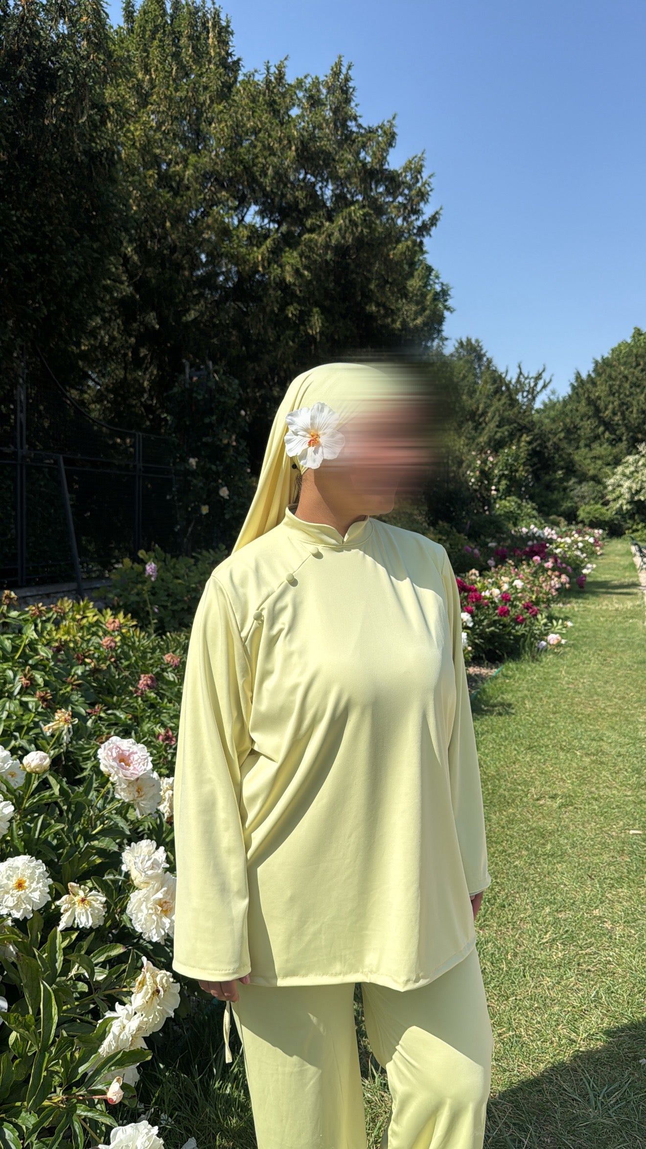 Burkini Premium 3 pièces à bouton [ jaune ]