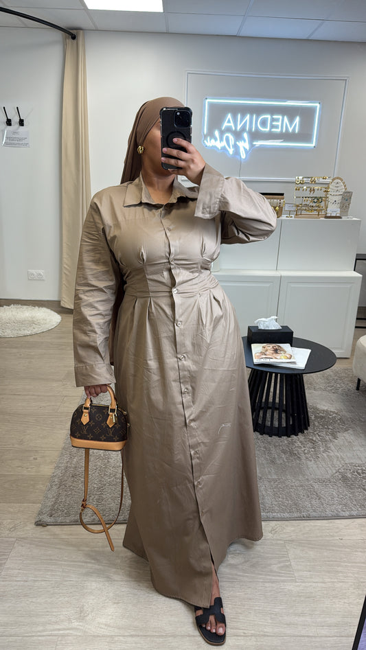 Robe chemise [ Taupe ]