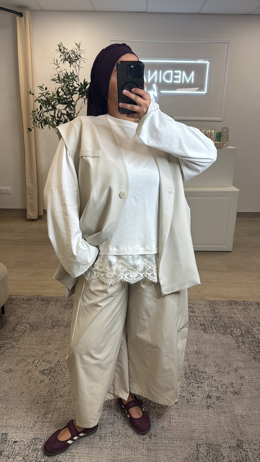 PANTALON OVERSIZE [ crème ]