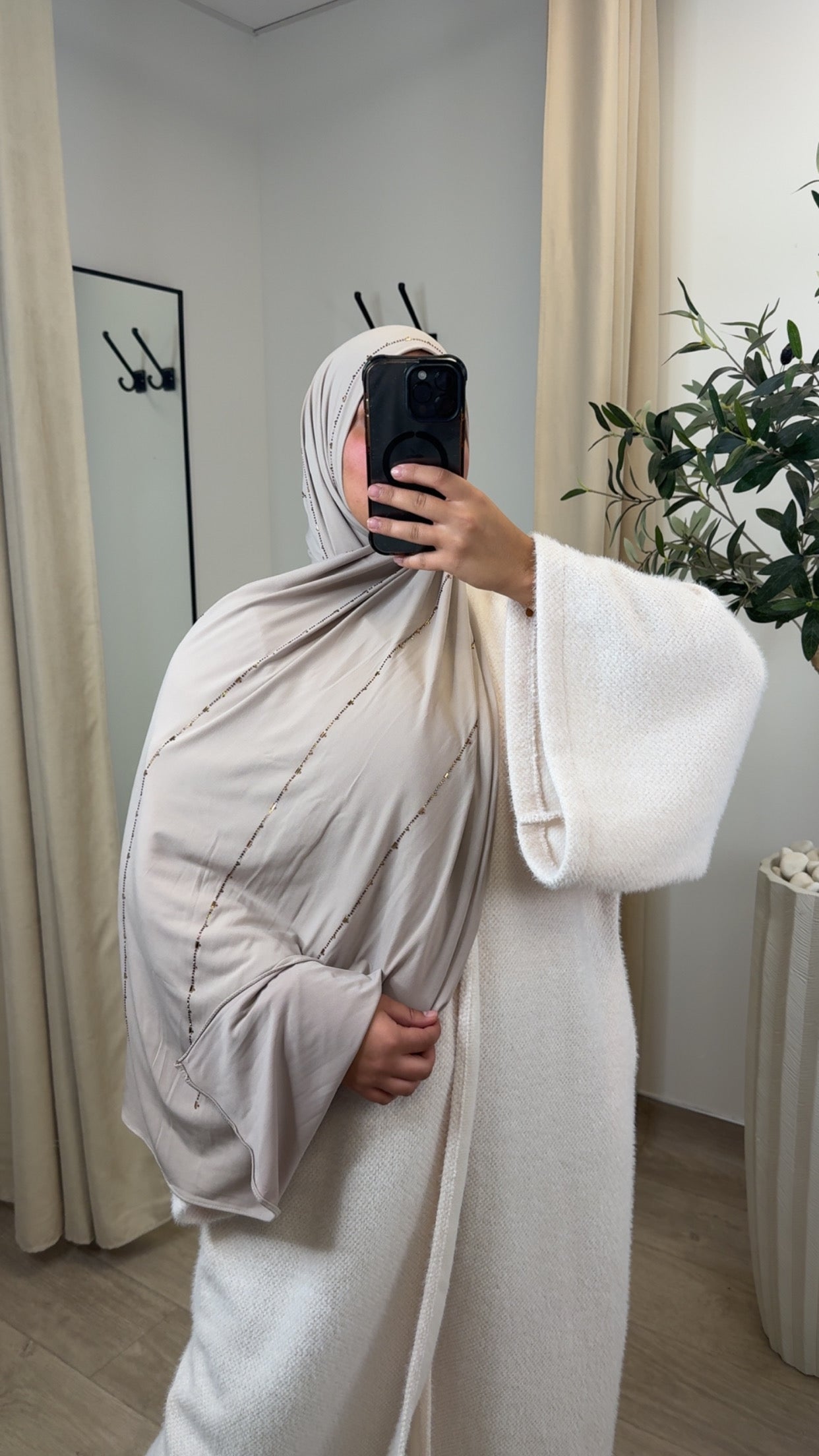 Jersey Premium luxe à strass [ Taupe ]