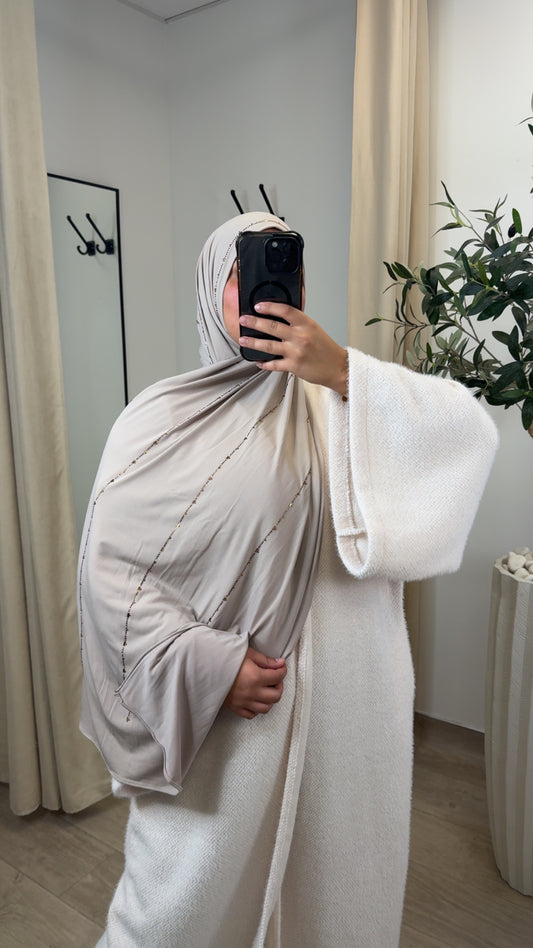 Jersey Premium luxe à strass [ Taupe ]