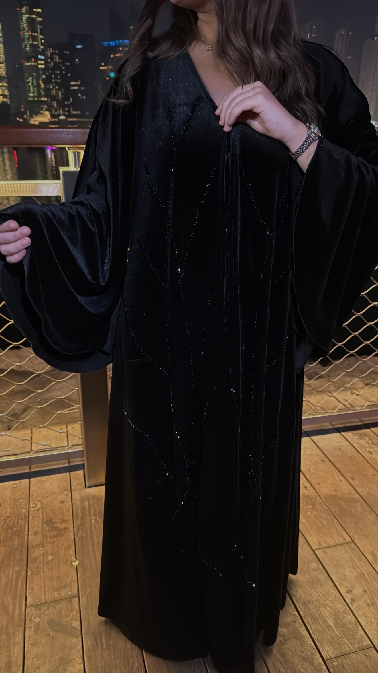 ABAYA VELOURS ZAYNA [ black ]