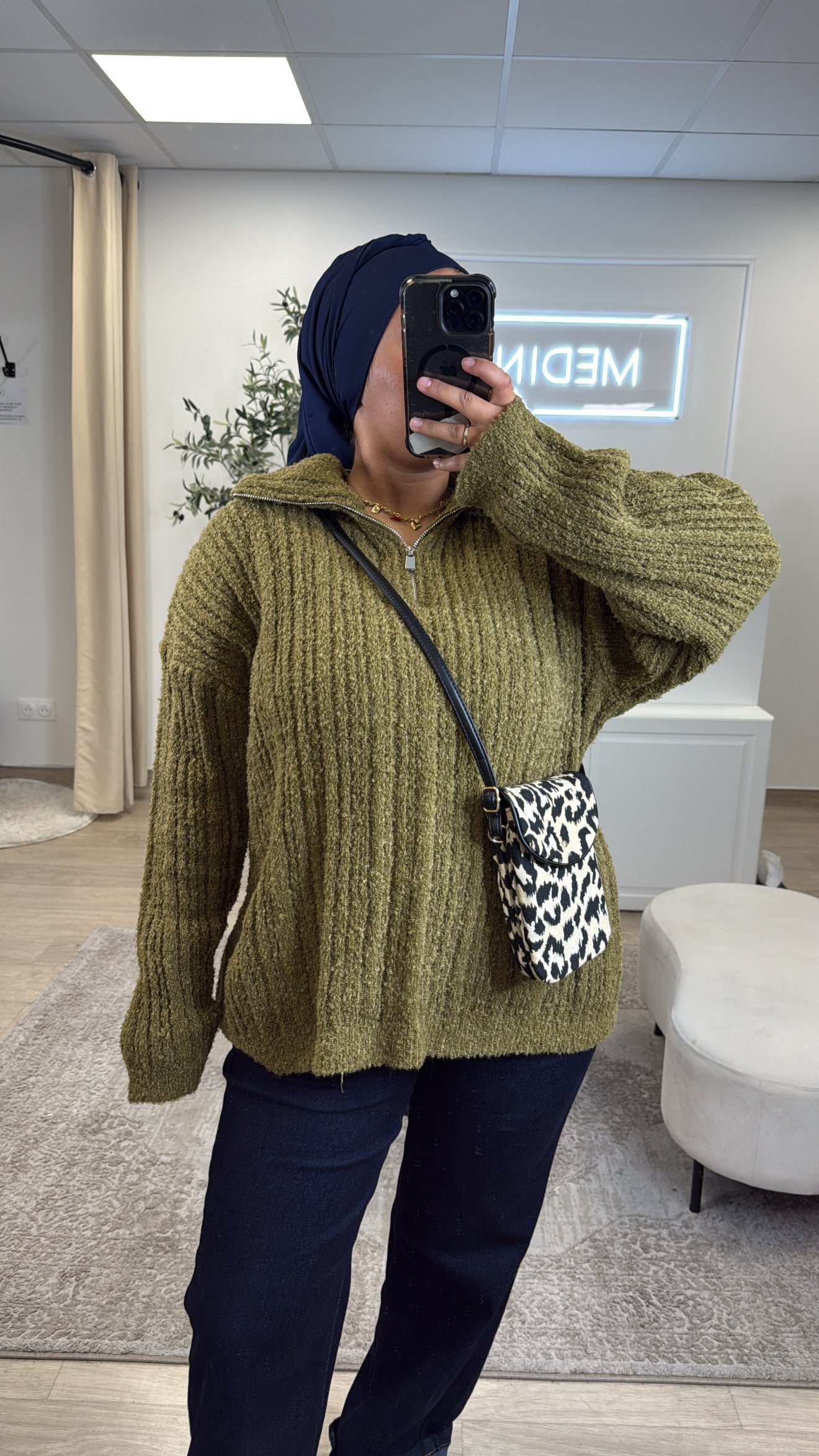 Sweat Maille [ olive ]