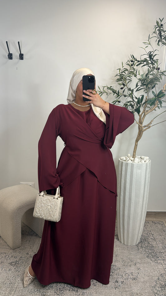 Robe croisé Wafa [ bordeau ]