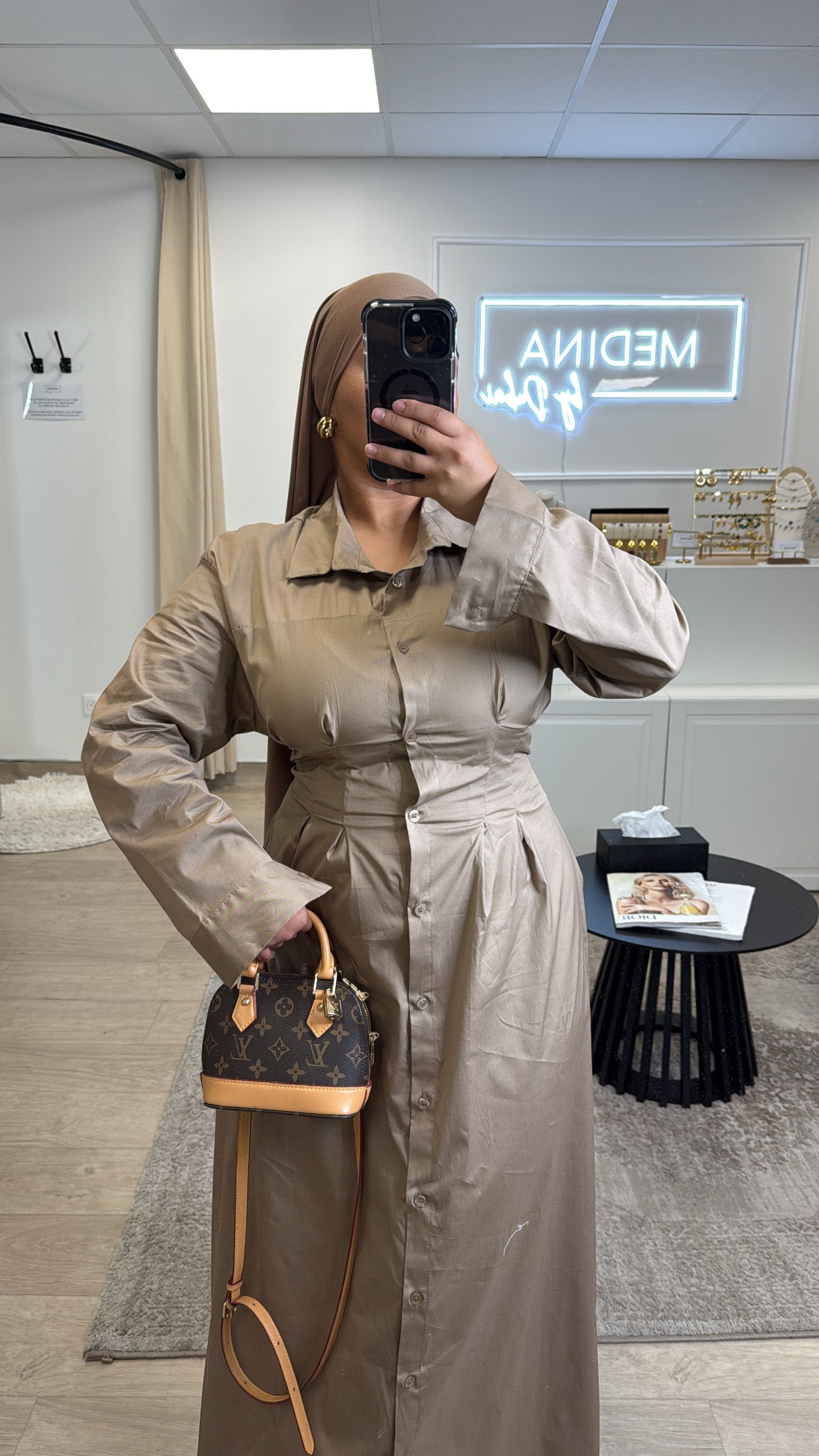 Robe chemise [ Taupe ]