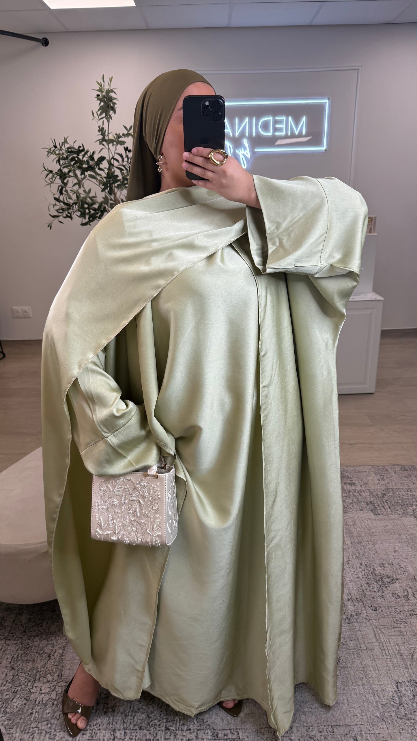 ENSEMBLE ABAYA SOUS ROBE LOUNA [ kaki ]