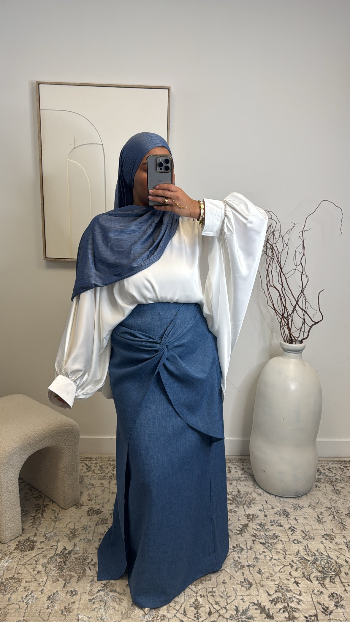 Ensemble jupe Noeud [ bleu]