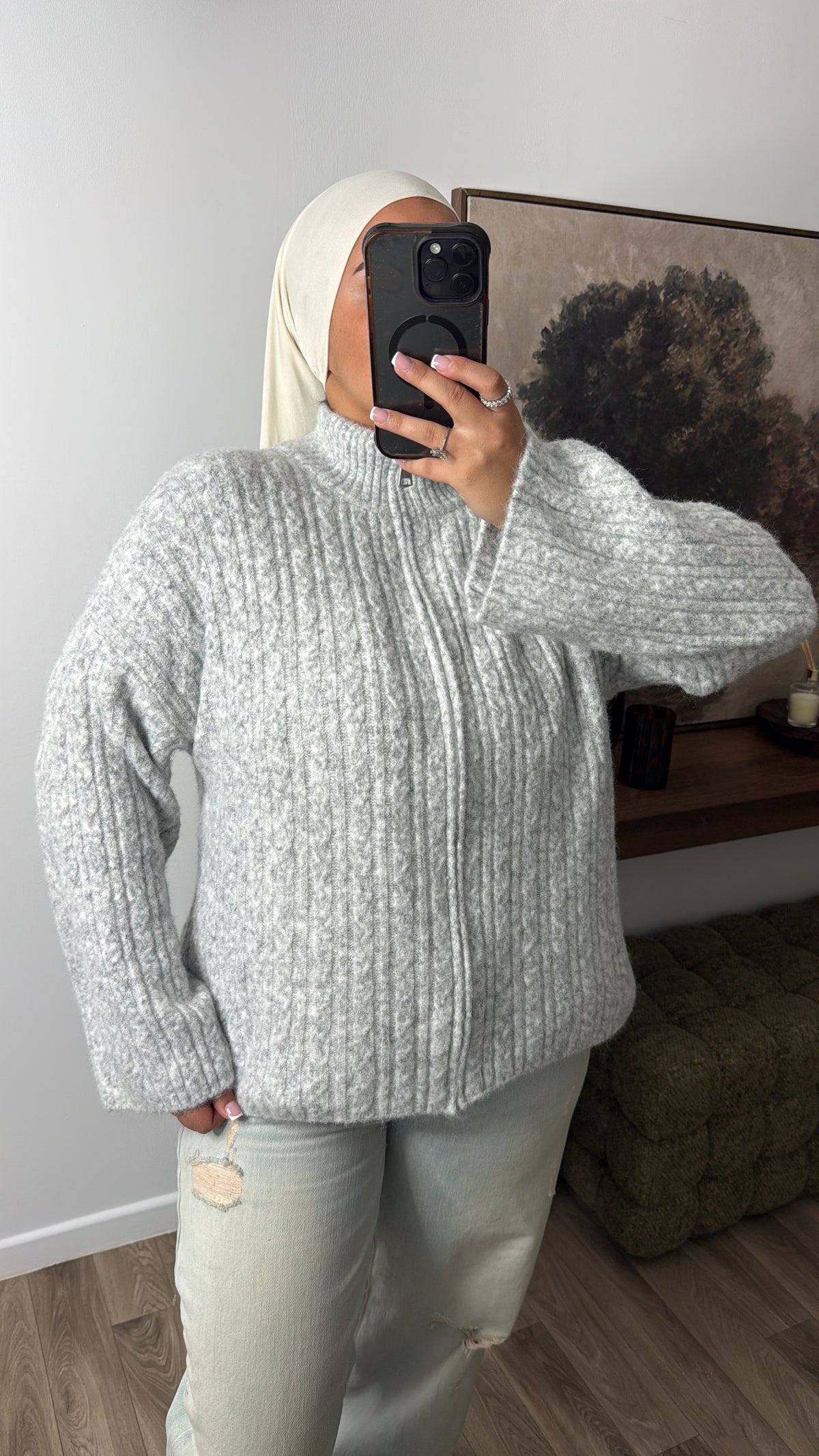 GILET CROCHET [ gris ]