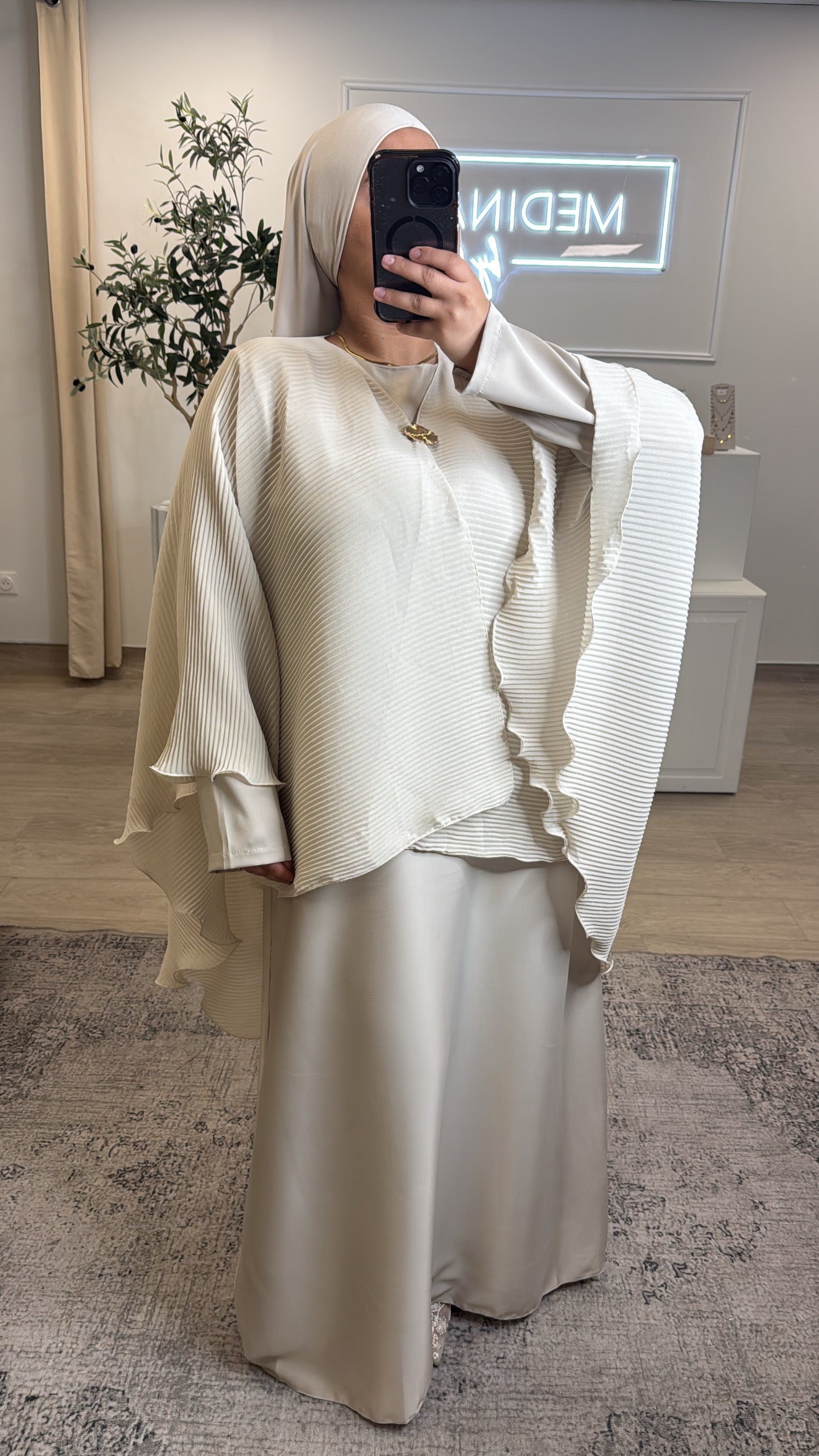ROBE + CAP BROCHE PREMIUM [ crème ]