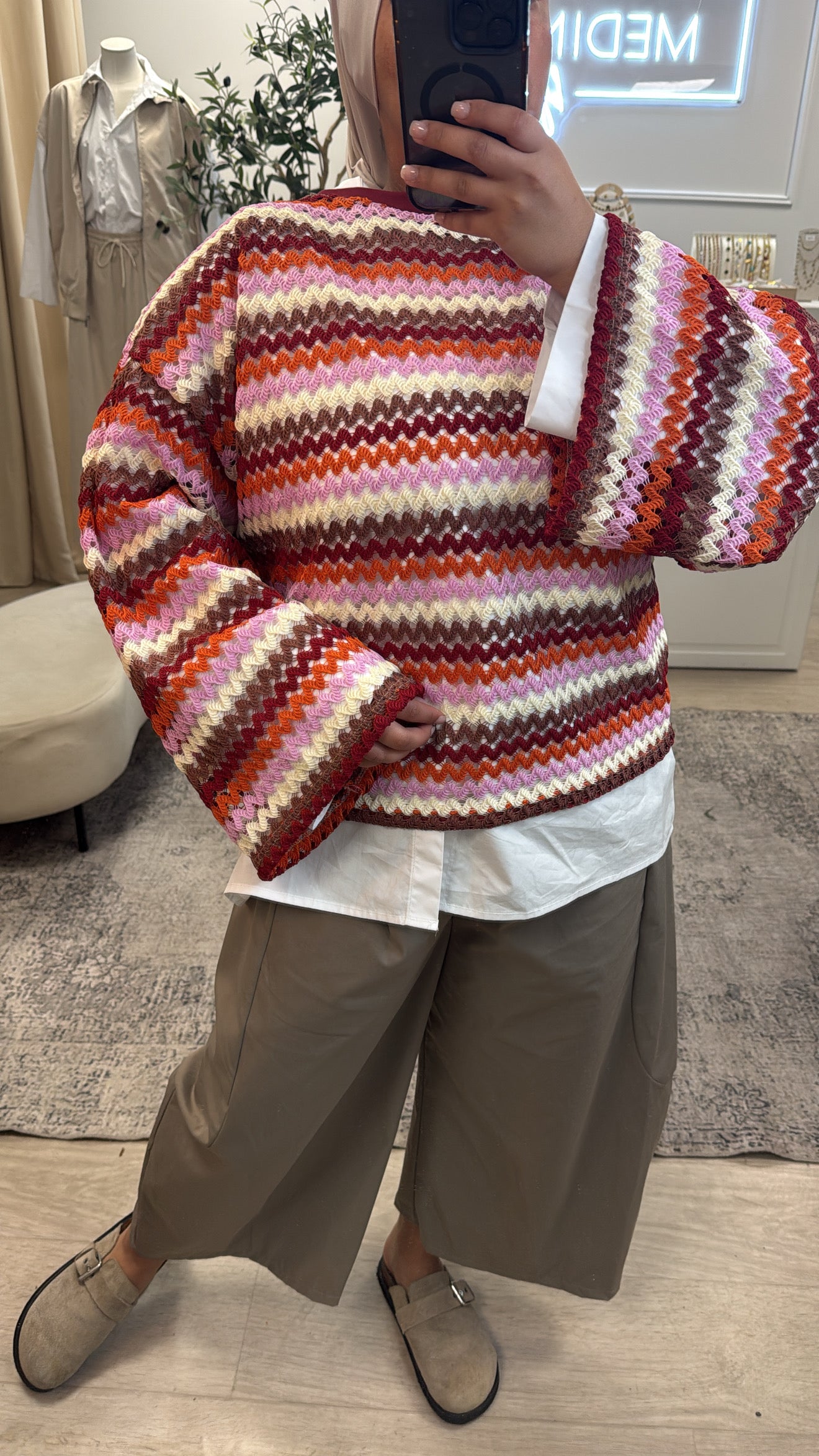 PULL LAMIA CROCHET [ bordeau ]