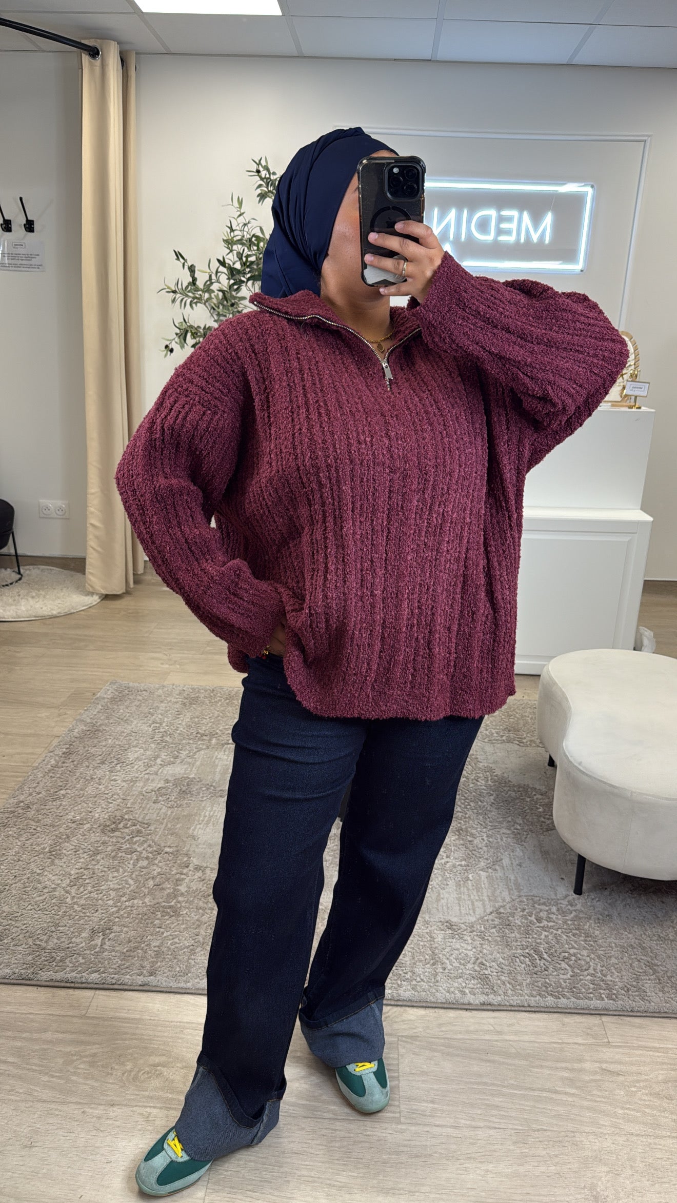 Sweat Maille [ prune ]