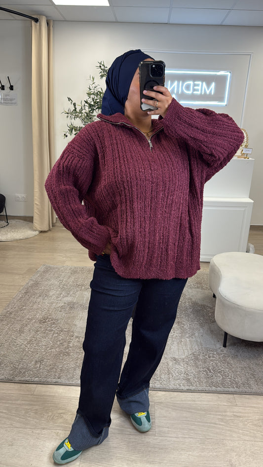 Sweat Maille [ prune ]
