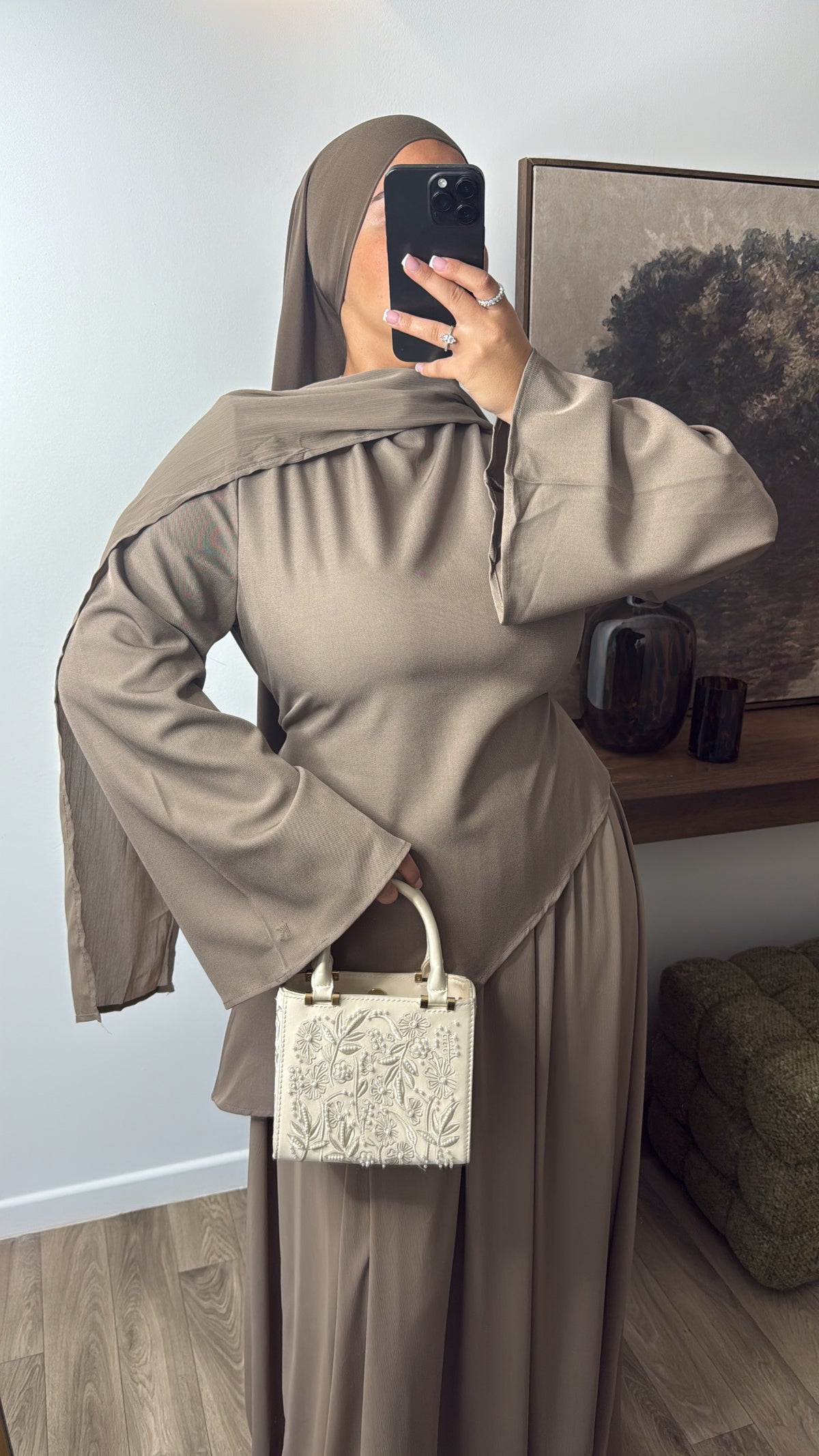 ENSEMBLE PREMIUM JUPE + HAUT CINTRÉ [ Taupe ]