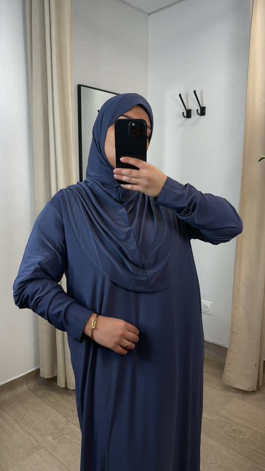 SET CAGOULE EN JERSEY PREMIUM [ bleu ]