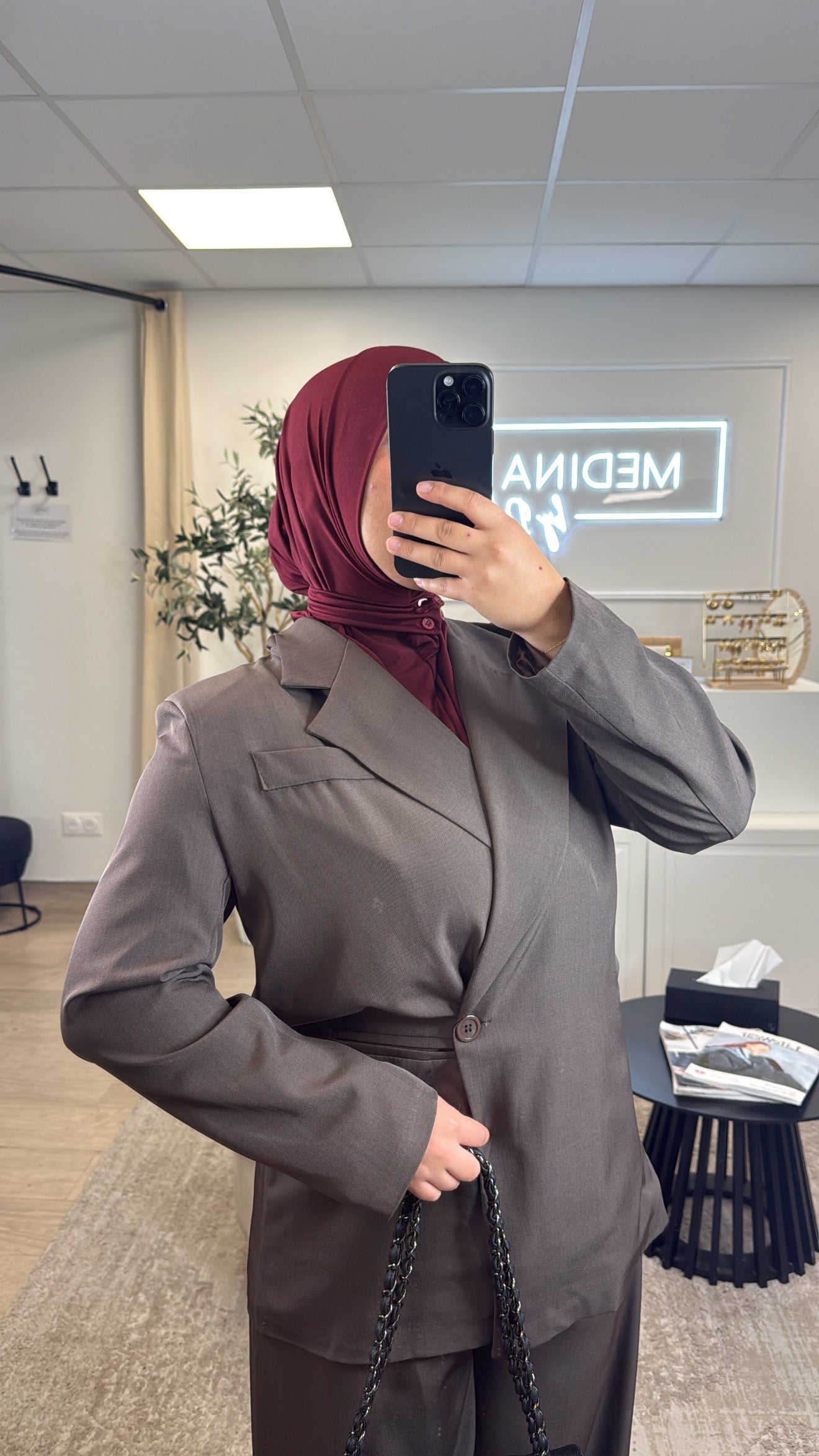 ENSEMBLE BLAZER CROISÉ [ CHOCO]