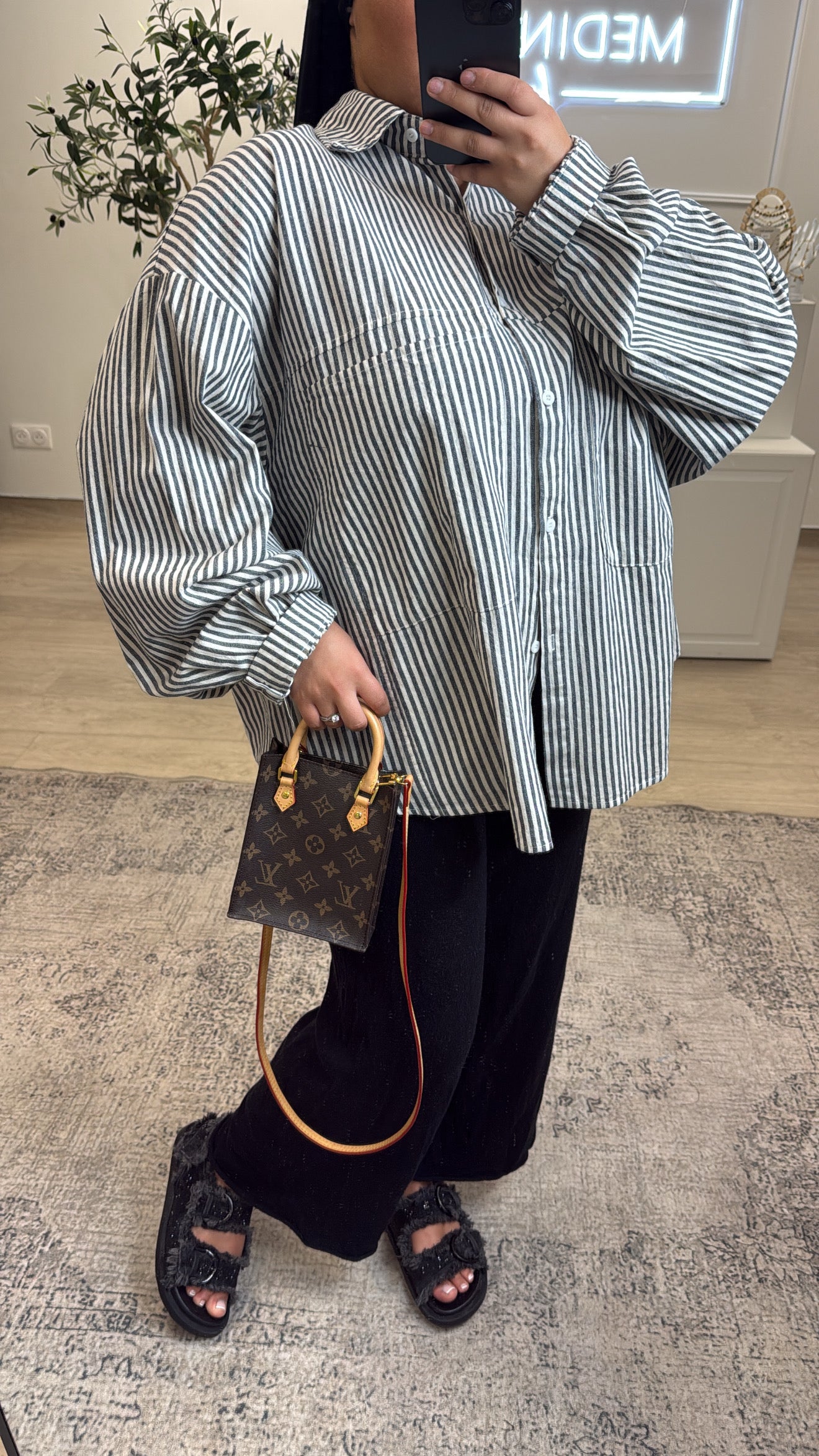 Chemise rayée [ bleu ]