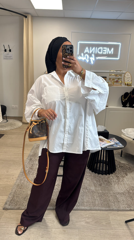 Chemise Milla extra longue [ blanc ]