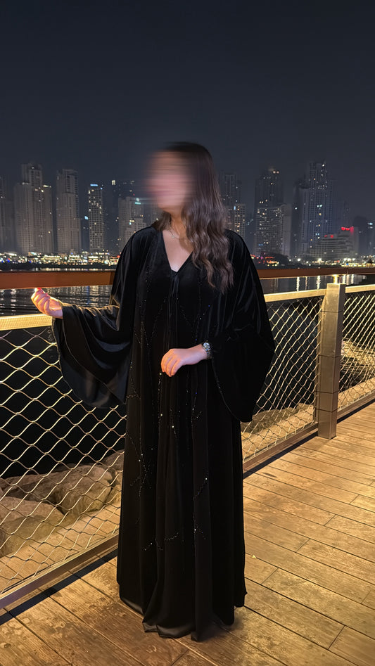 ABAYA VELOURS ZAYNA [ black ]