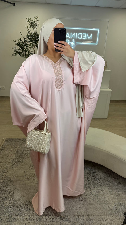 ABAYA FARASHA PERLE [ rose ]
