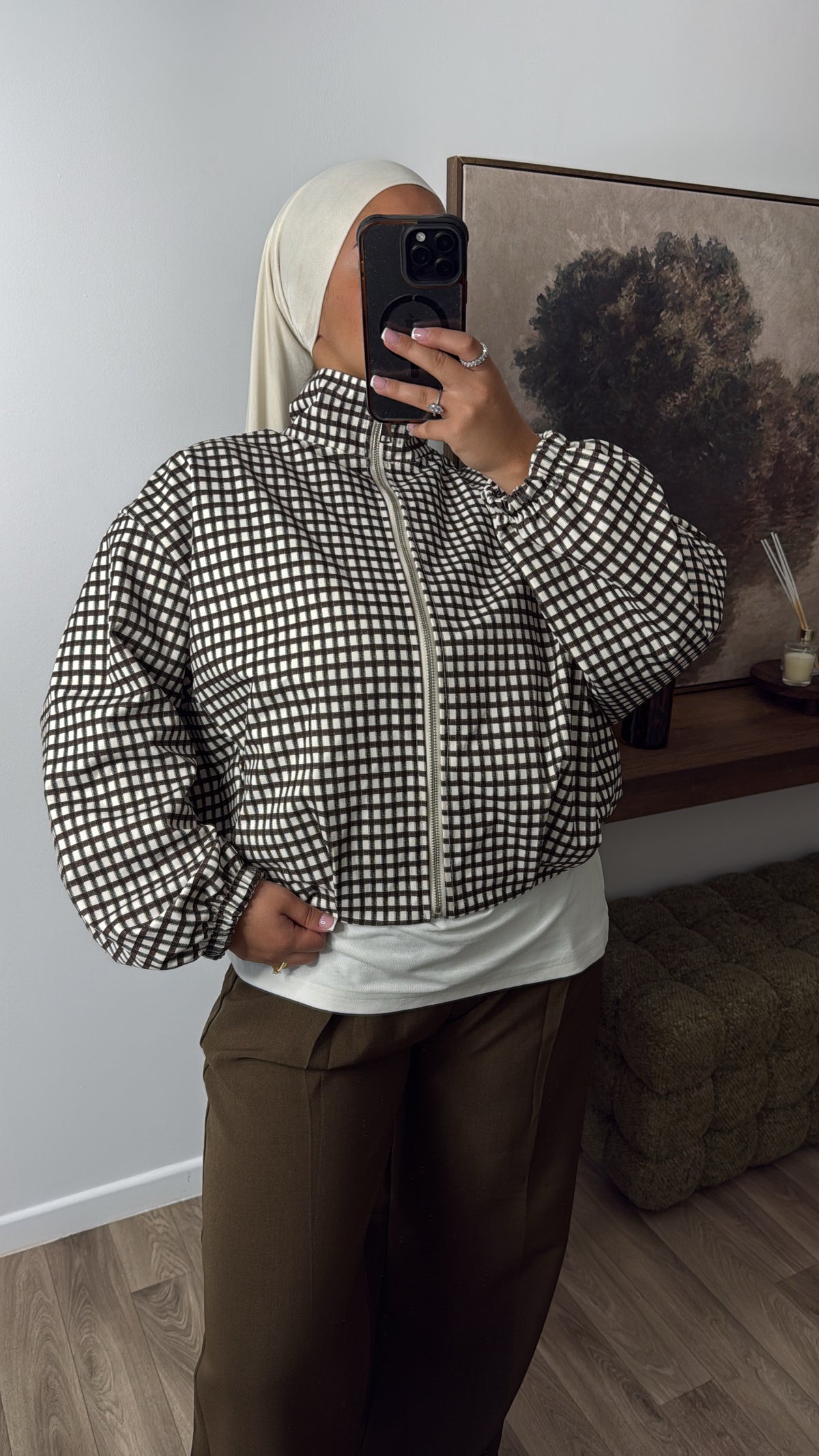 Veste à carreaux [ Noir ]