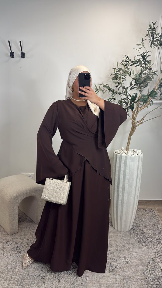 Robe croisé Wafa [ marron ]