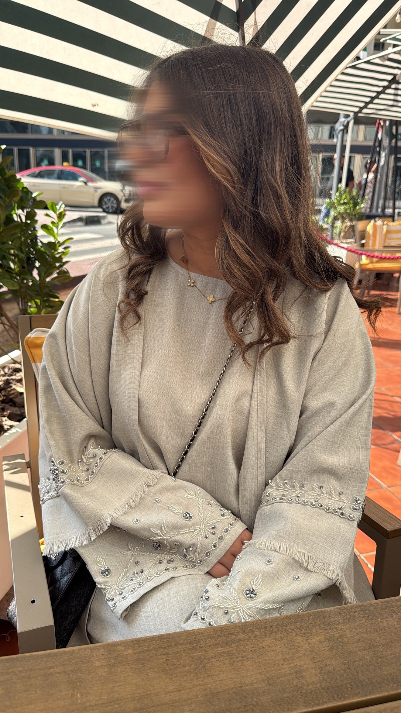 ENSEMBLE LIN KIMONO FAIROUZ [ gris ]