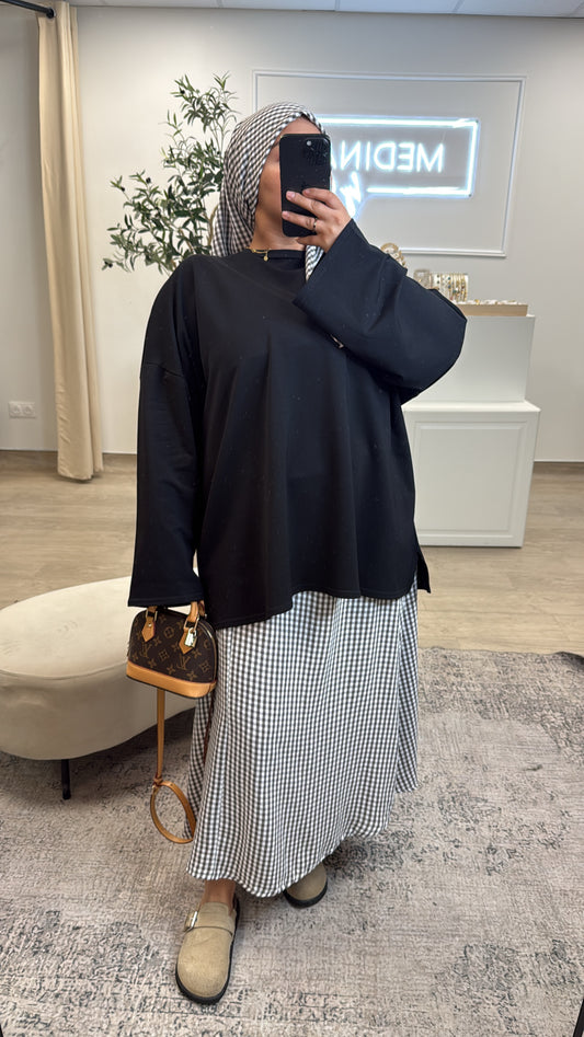 T-shirt en coton oversize [ noir ]