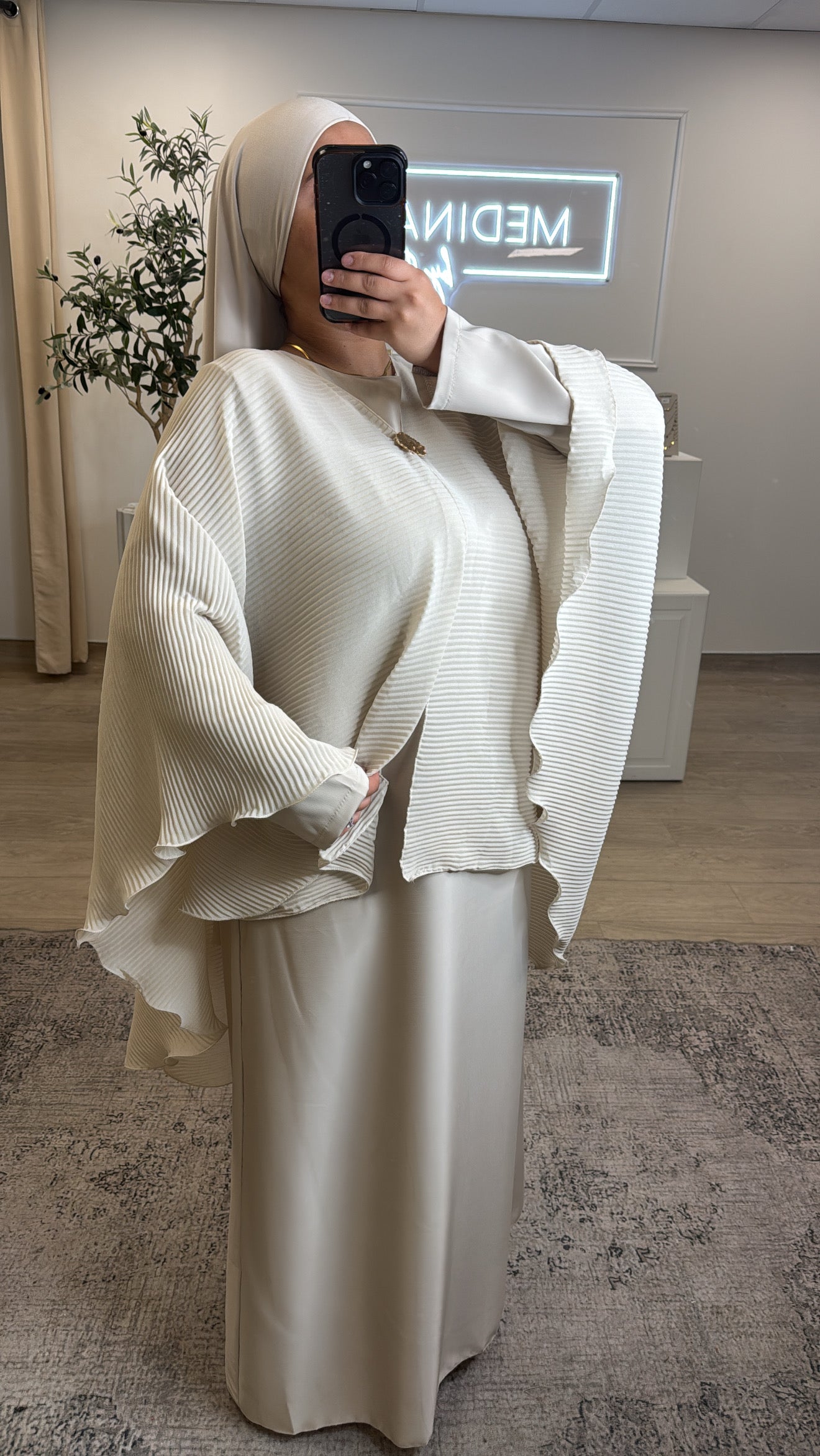 ROBE + CAP BROCHE PREMIUM [ crème ]
