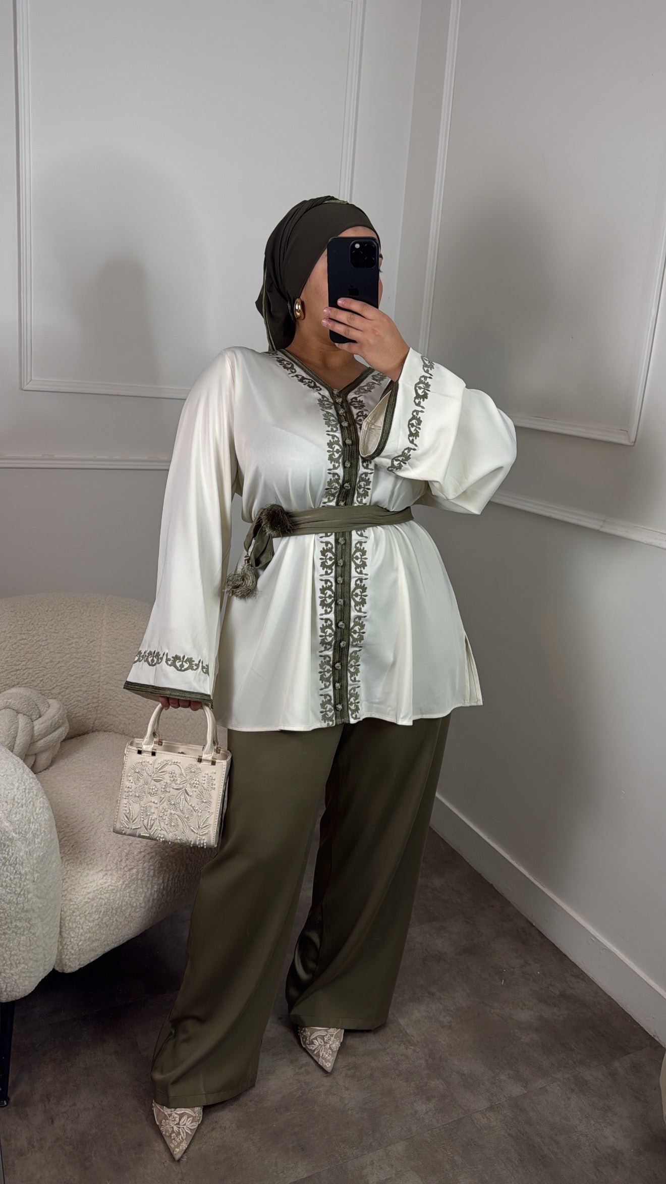 ENSEMBLE JABADOR BRODÉ [ kaki ]