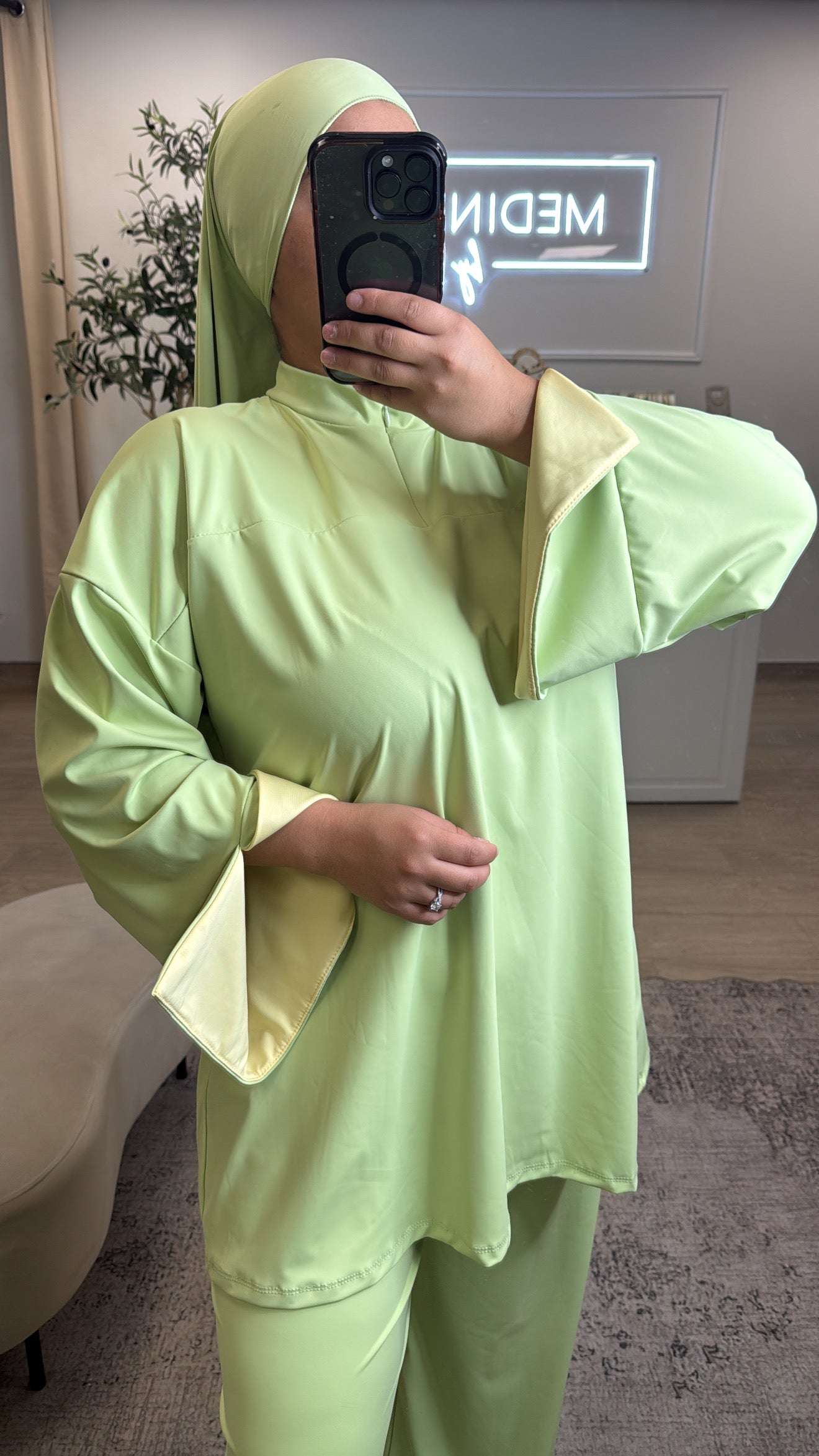 Burkini Premium 3 pièces à zip [ vert ]