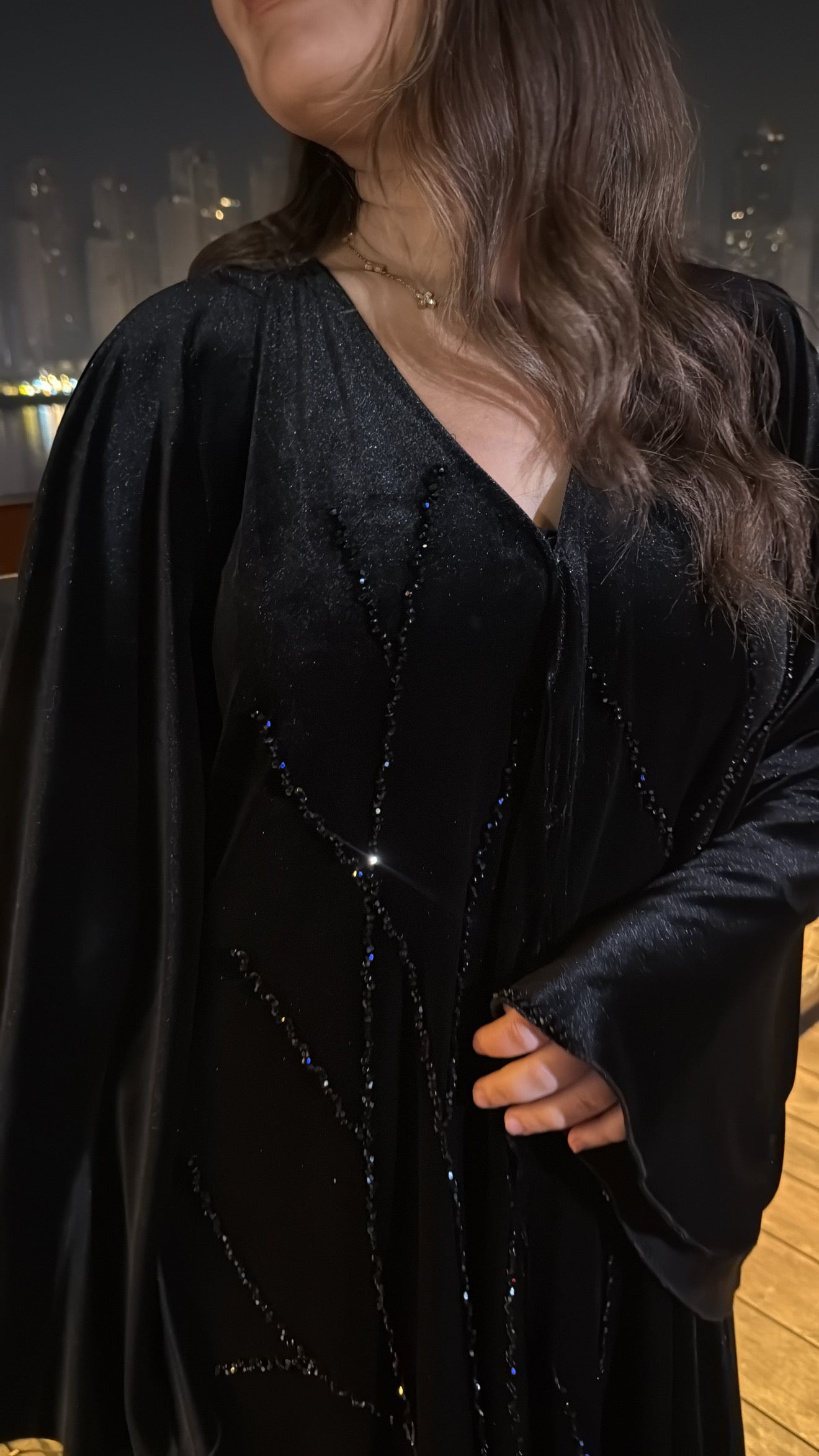 ABAYA VELOURS ZAYNA [ black ]