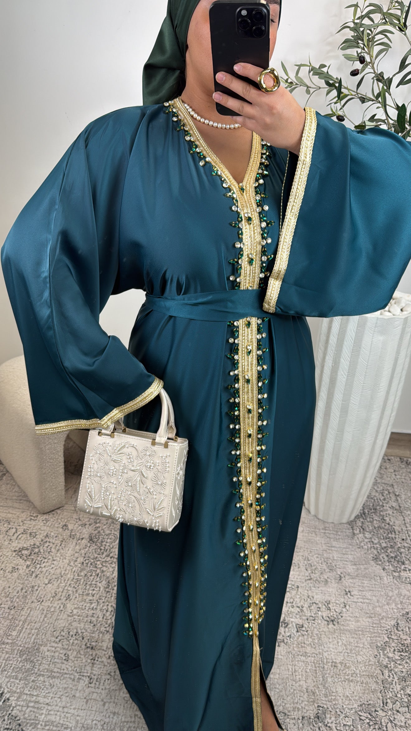 ABAYA PREMIUM NOUR [ VERT et GOLD ]
