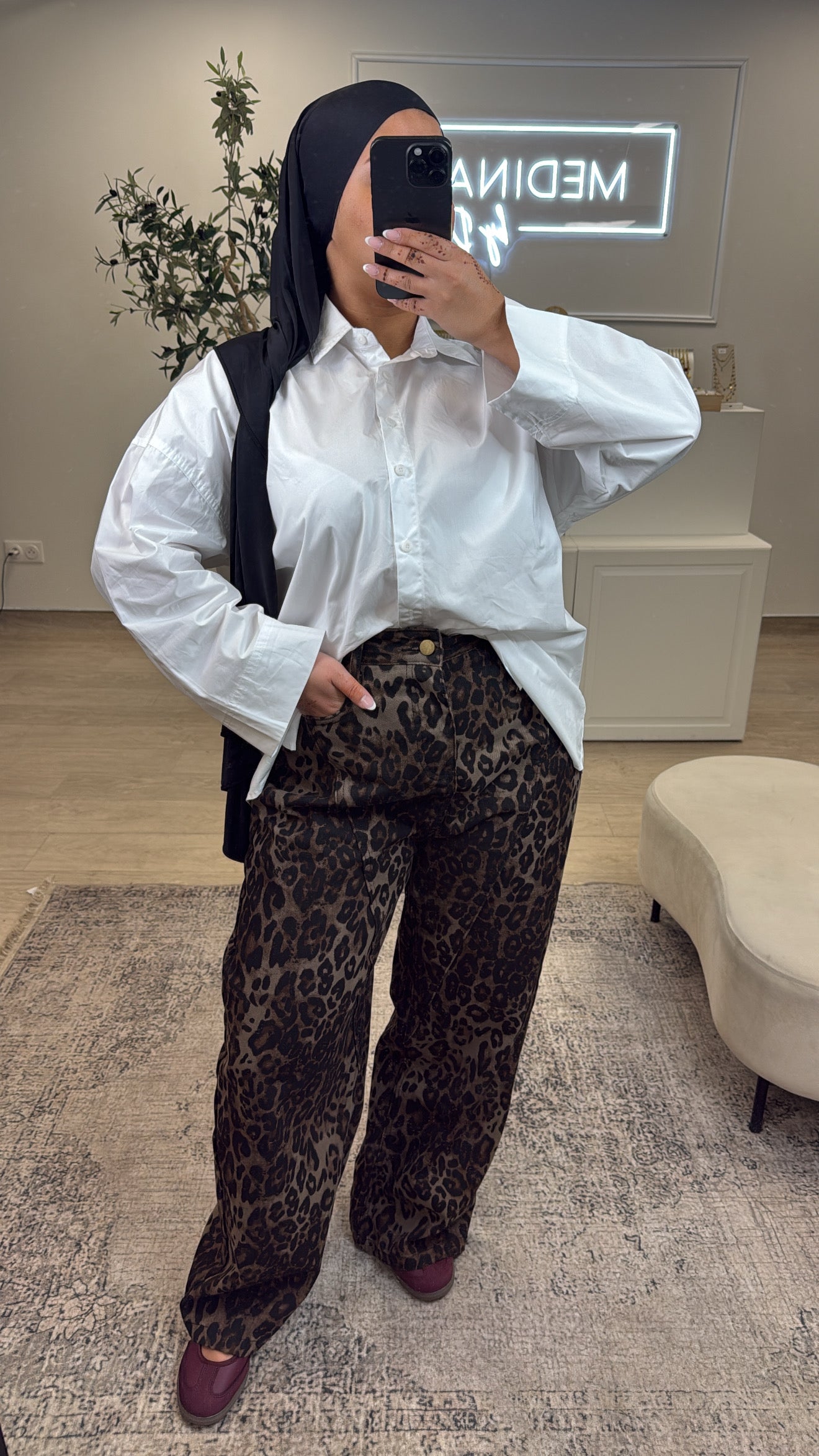 Chemise longue en coton [ blanc ]