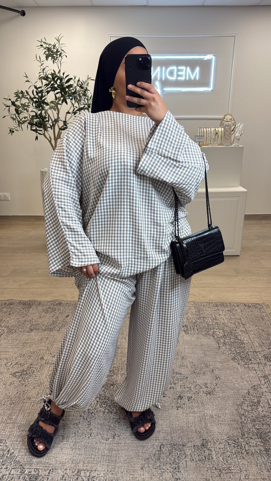 ENSEMBLE RAYURE [ taupe ]