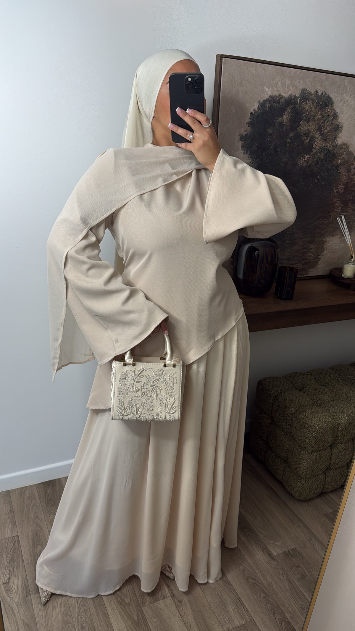 ENSEMBLE PREMIUM JUPE + HAUT CINTRÉ [ beige]