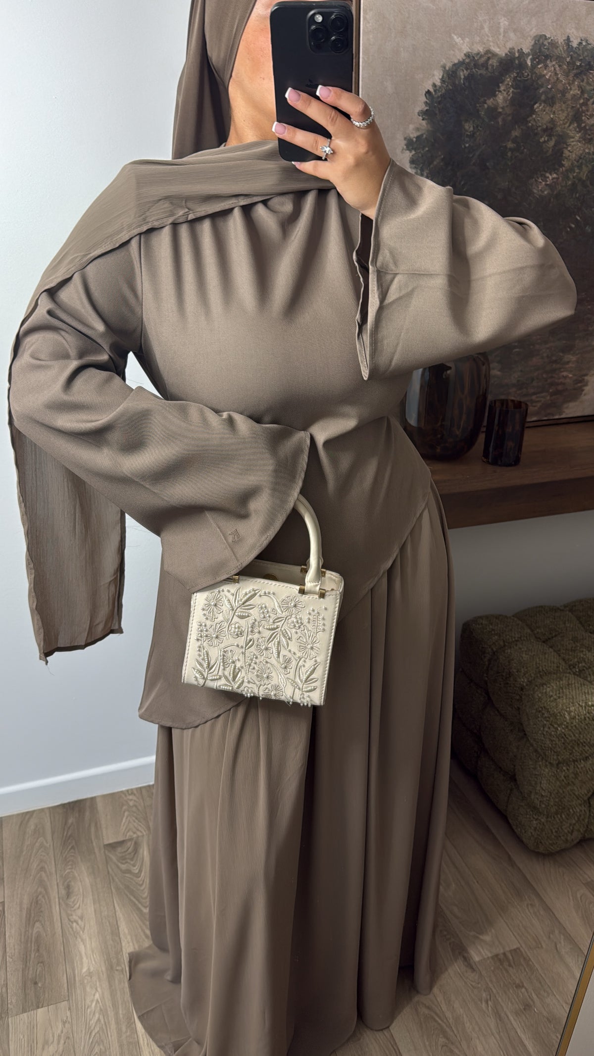 ENSEMBLE PREMIUM JUPE + HAUT CINTRÉ [ Taupe ]