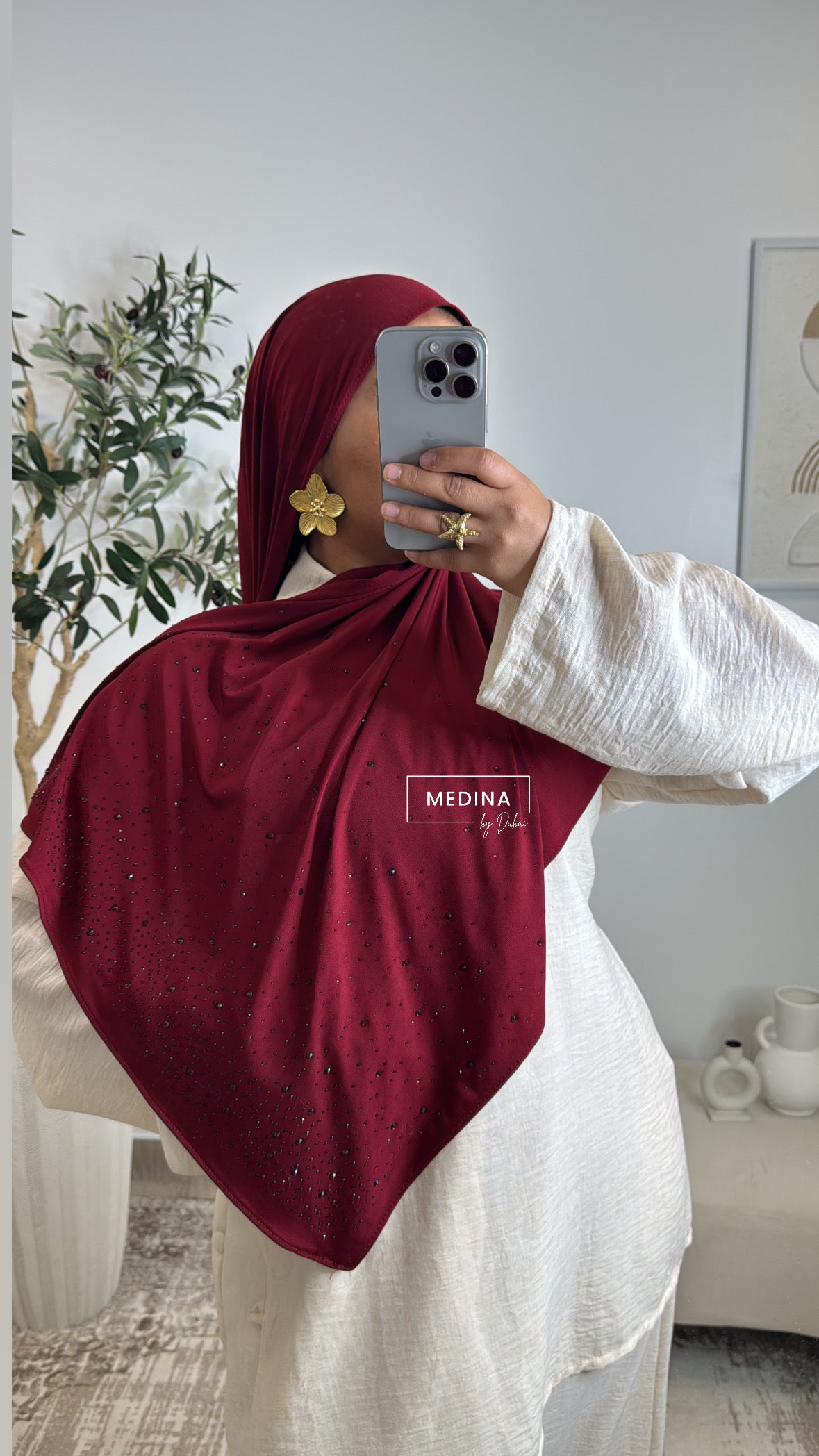 Jersey Premium a strass [ bordeau]