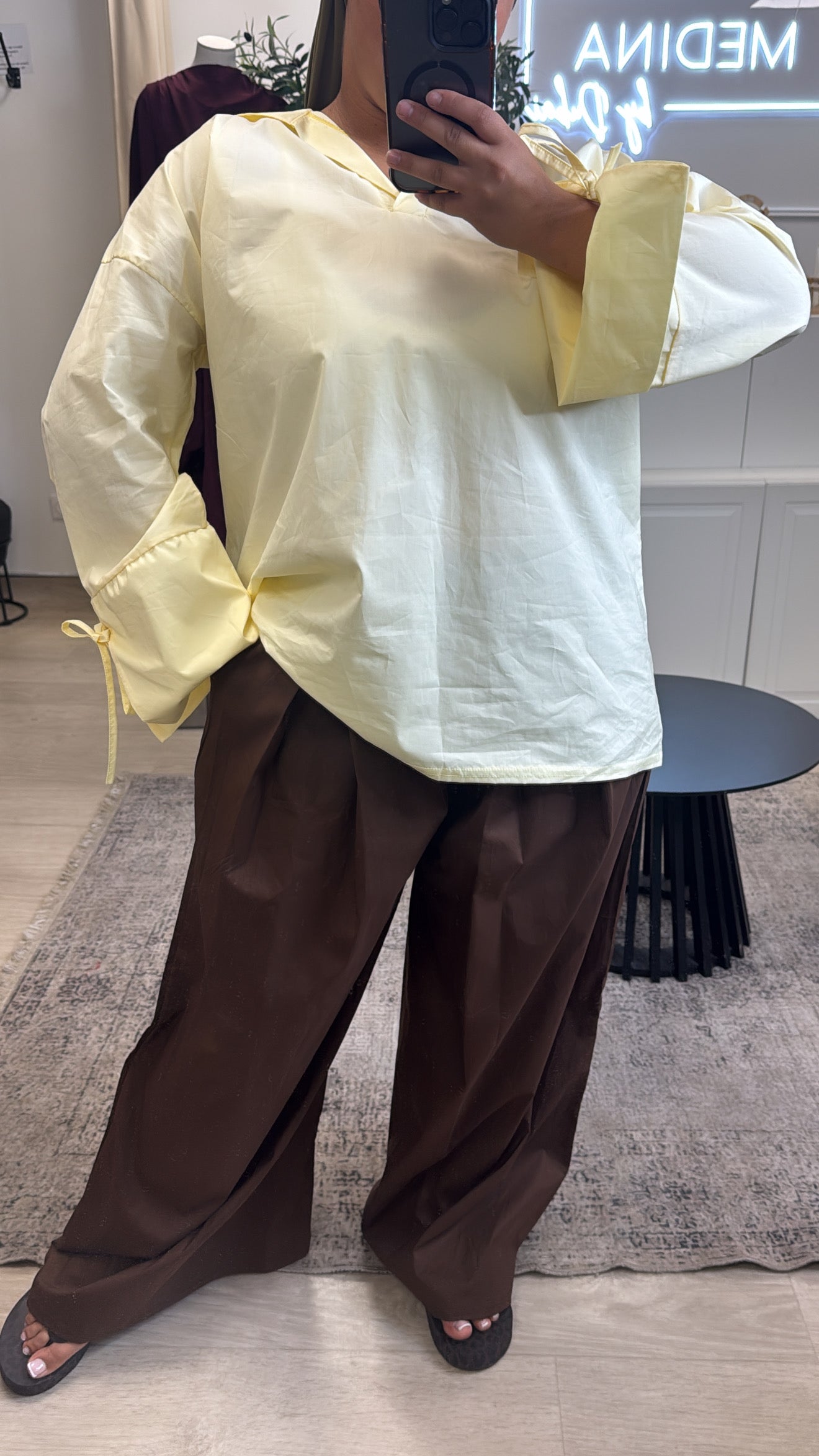 Pantalon bouffant marron
