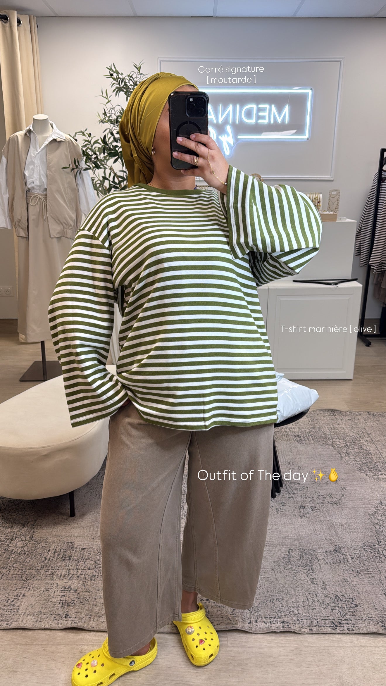 T-shirt marinière [ olive  ]