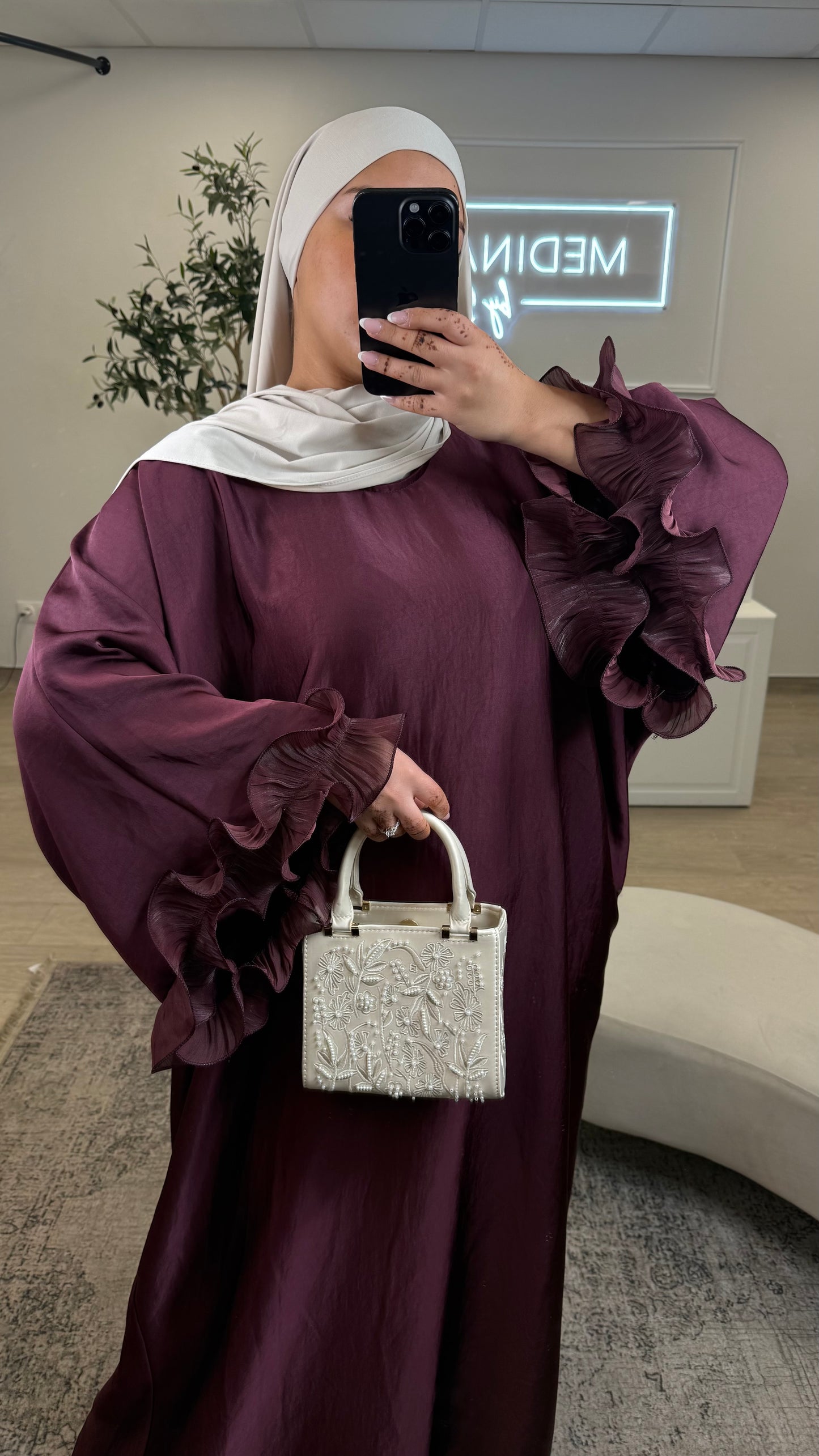 ABAYA SYRA [ bordeau ]