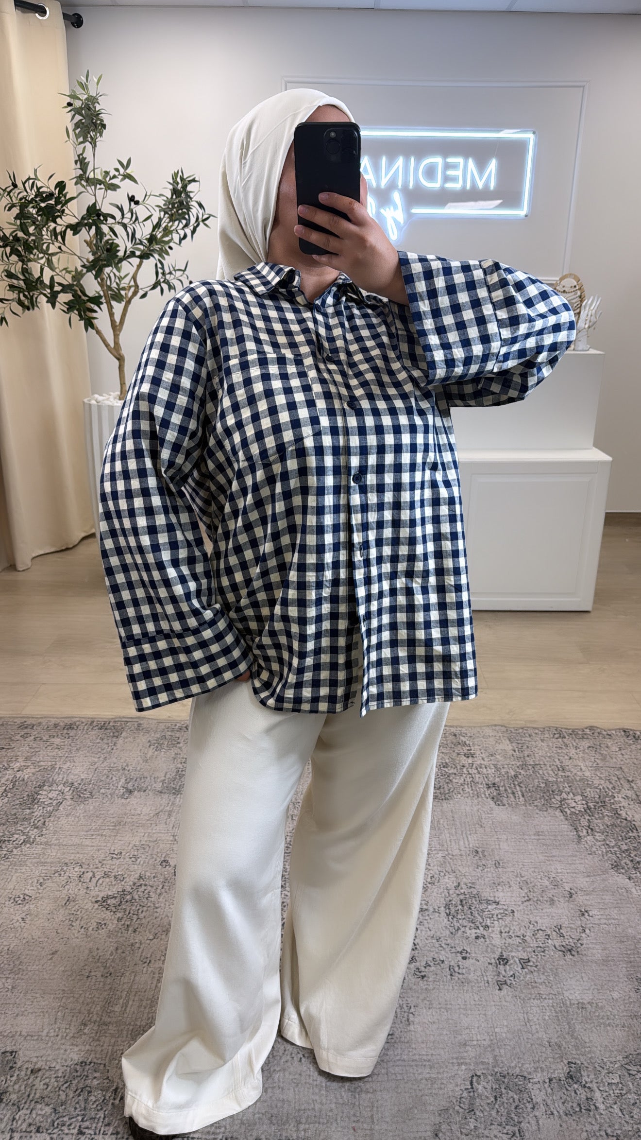 CHEMISE PREMIUM À CARREAUX [ bleu ]