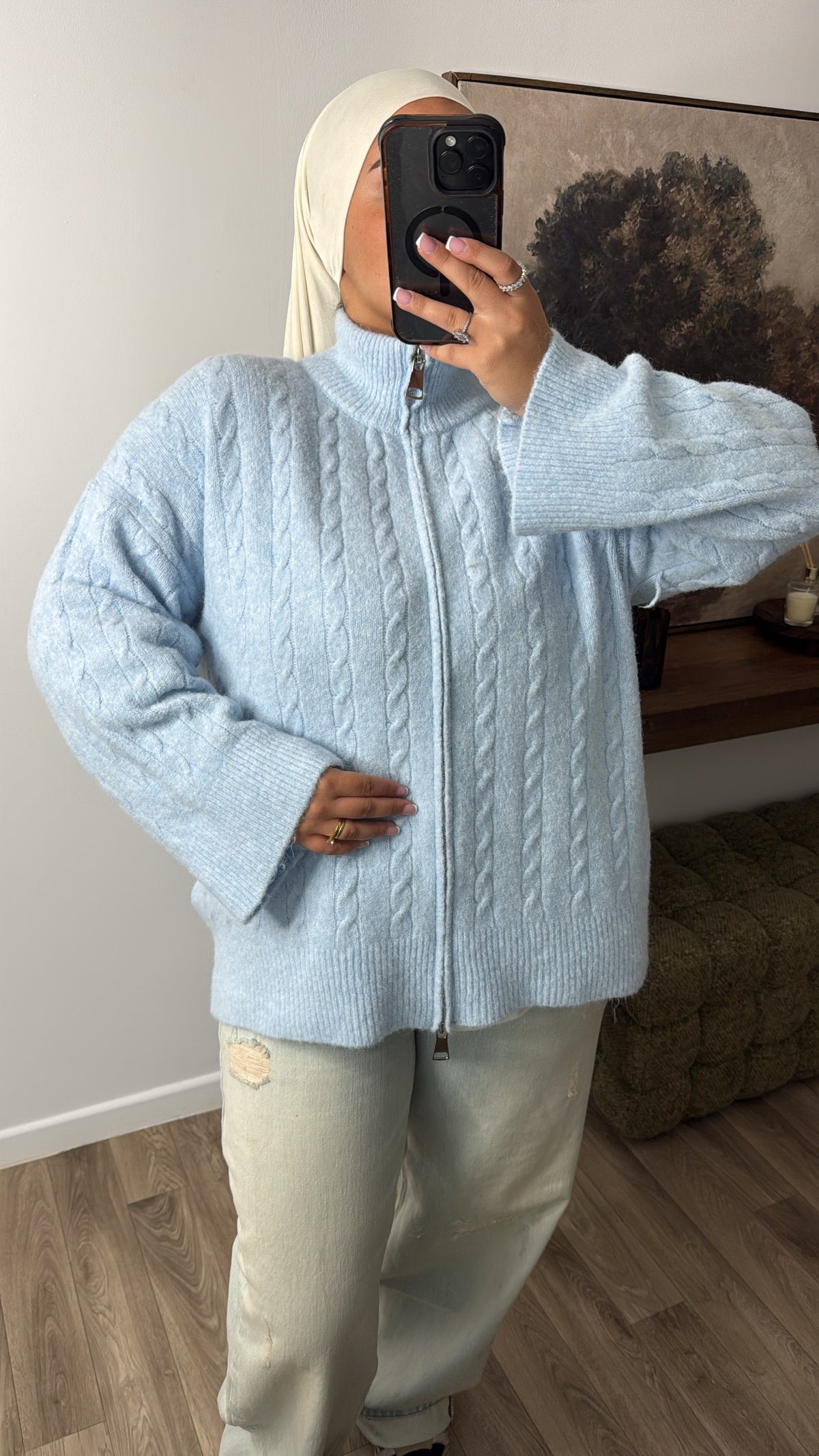 GILET CROCHET [ bleu ]