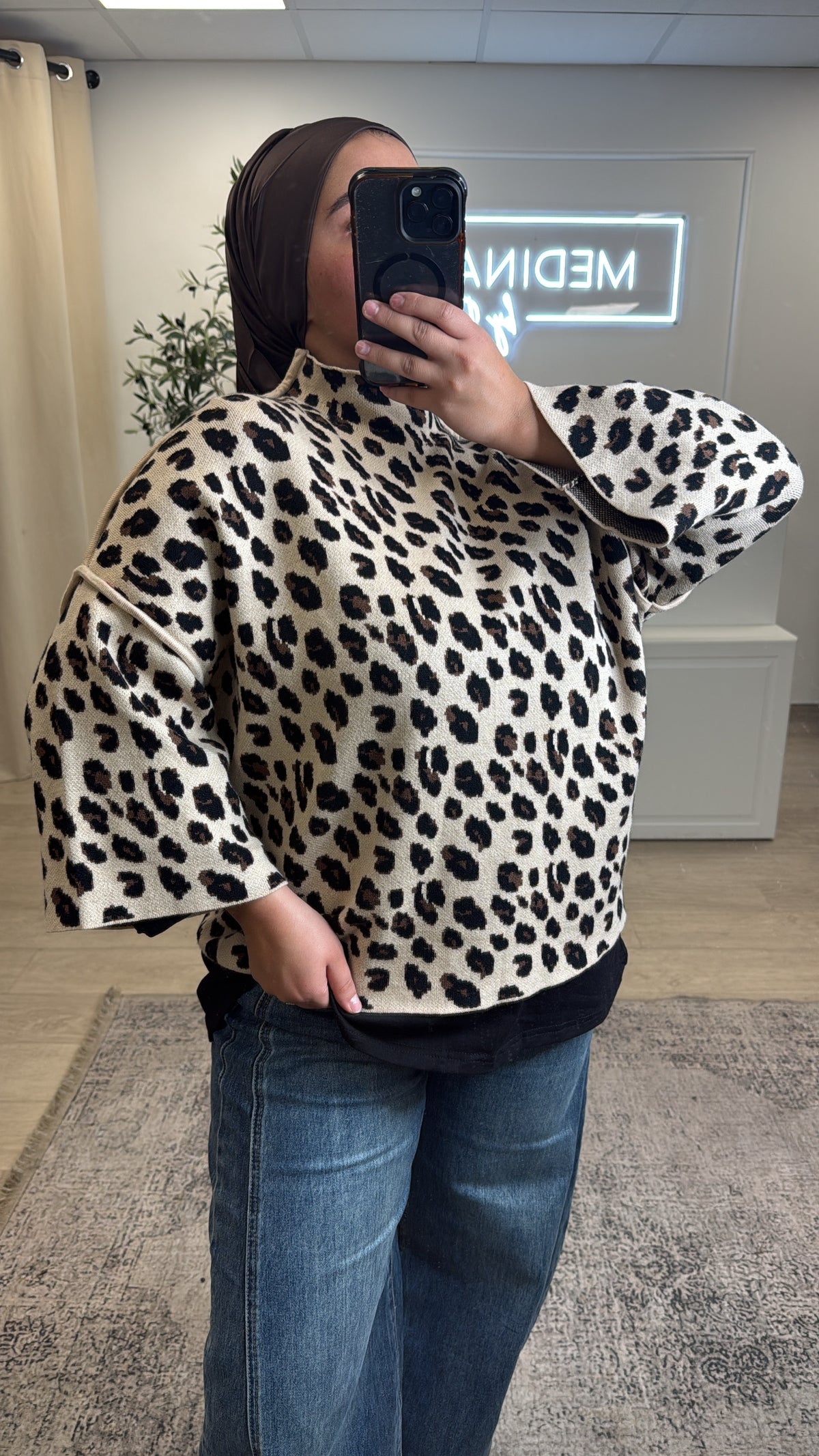 Pull léopard [ crème ]