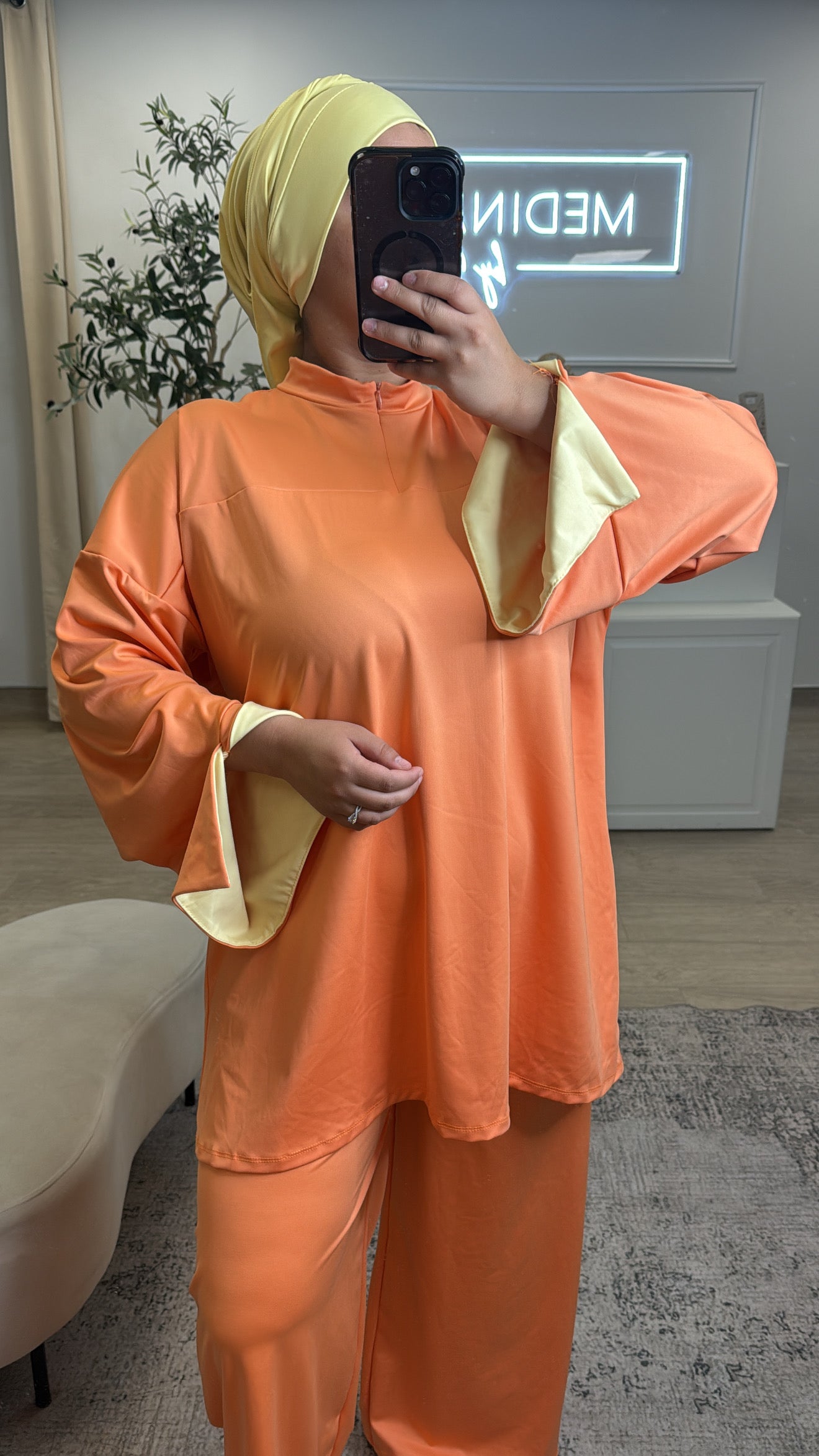 Burkini Premium 3 pièces à zip [ orange ]
